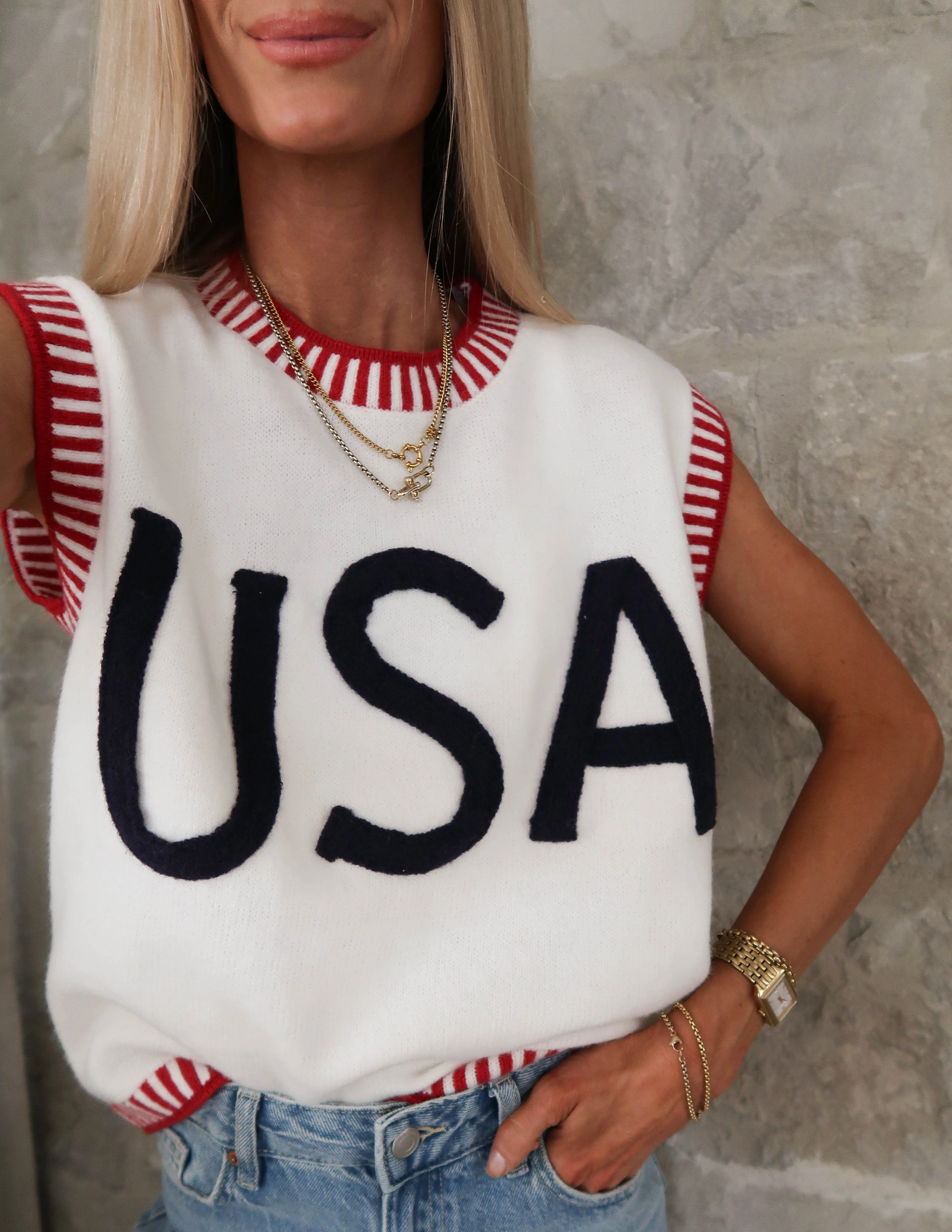 All American Varsity Knit Top