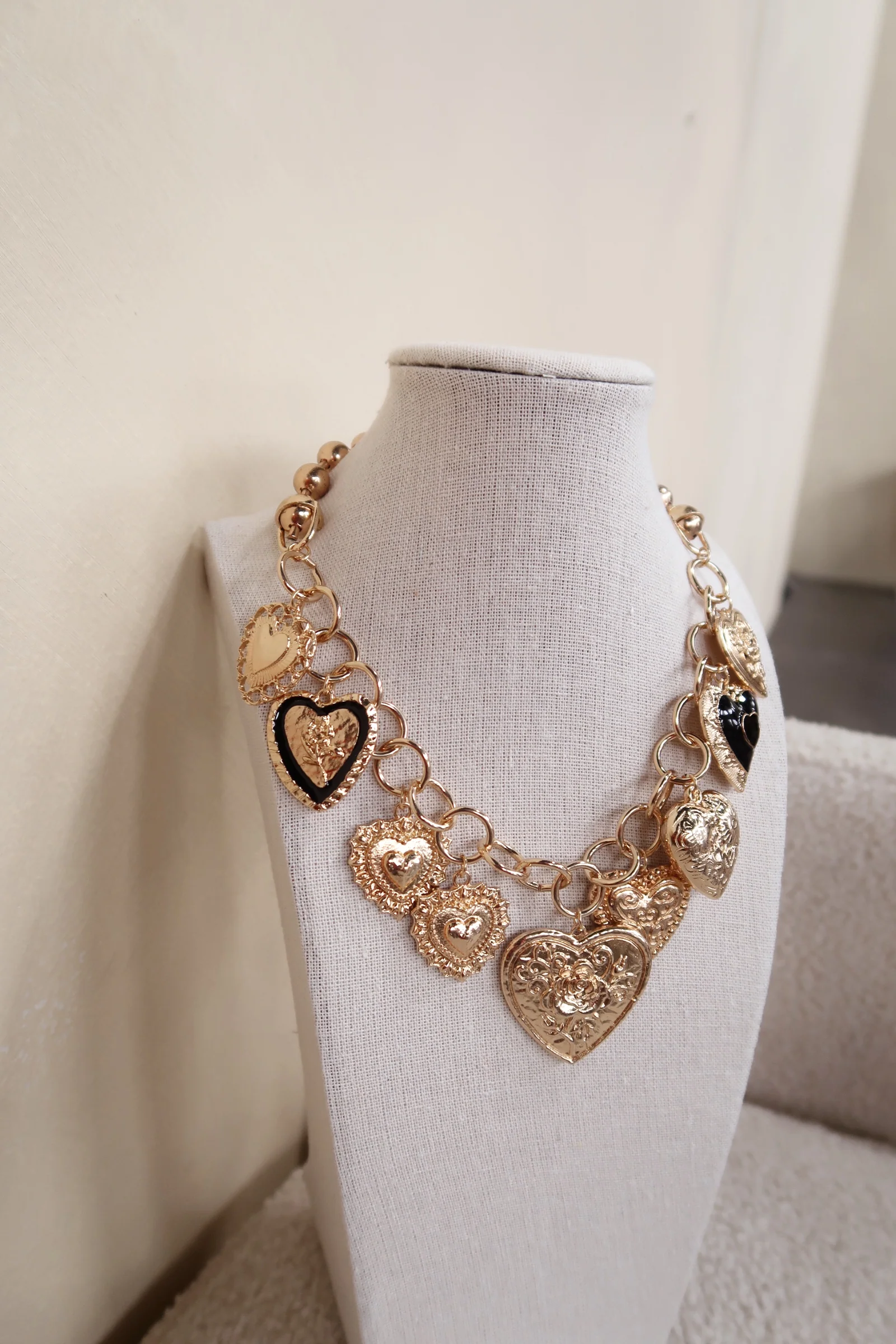 Beaded Heart Charm Necklace - Image 3