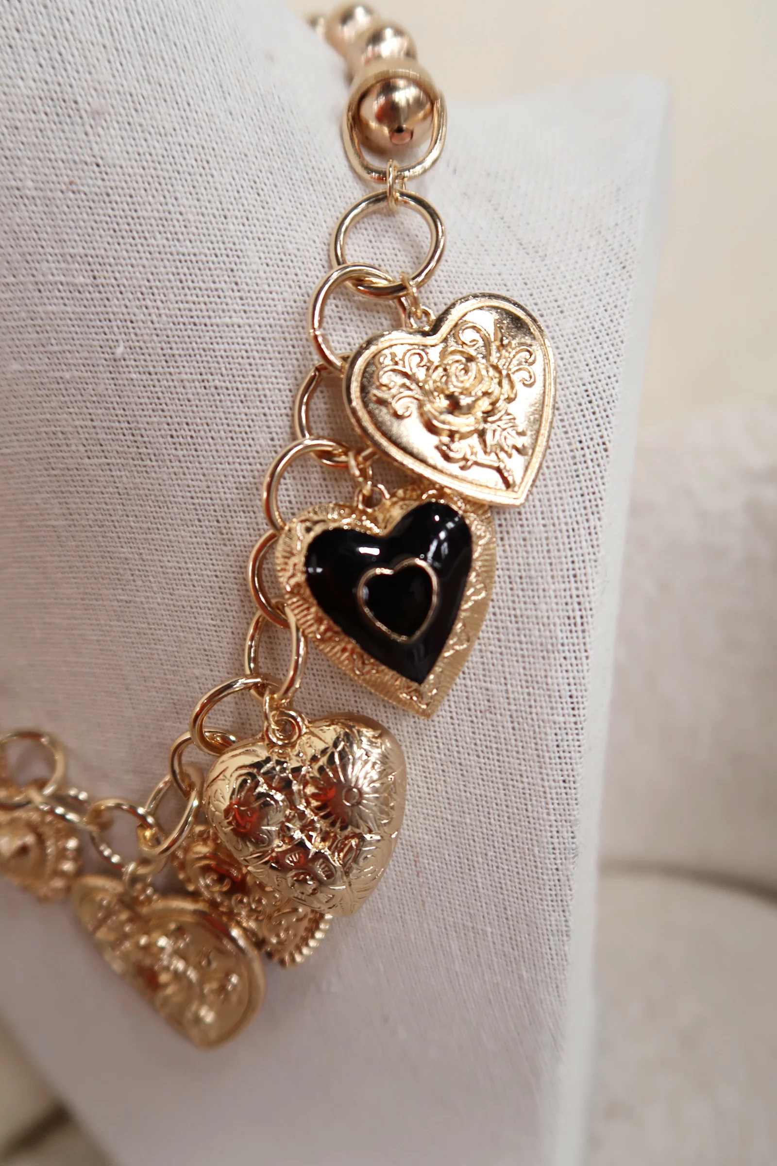Beaded Heart Charm Necklace - Image 4