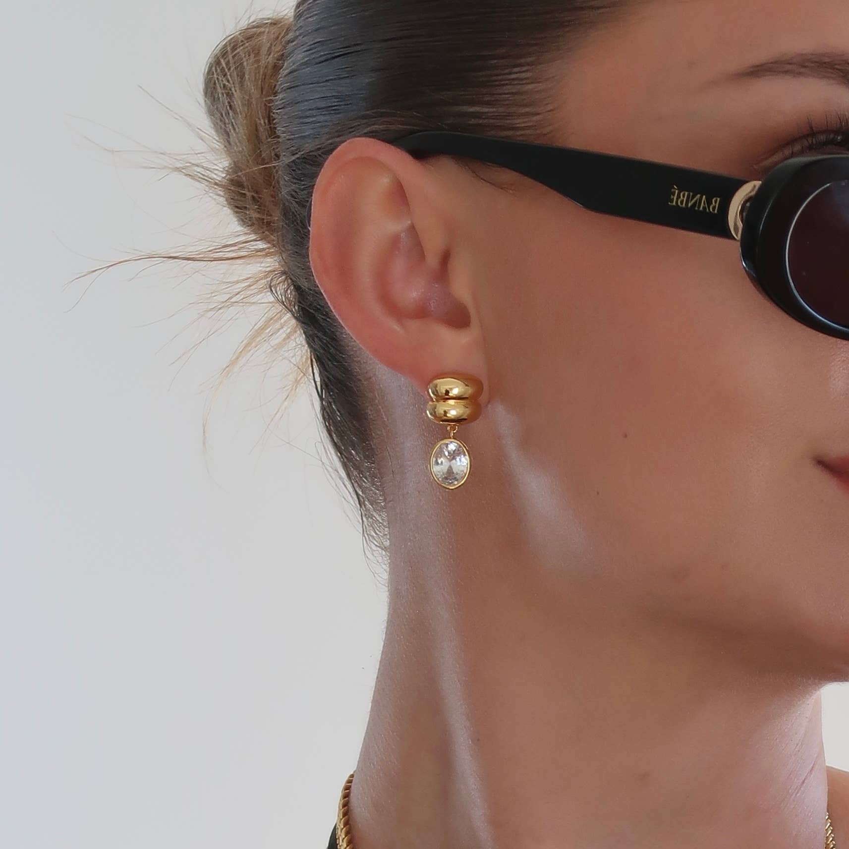 Brianna Oval Drop Earrings - Image 2