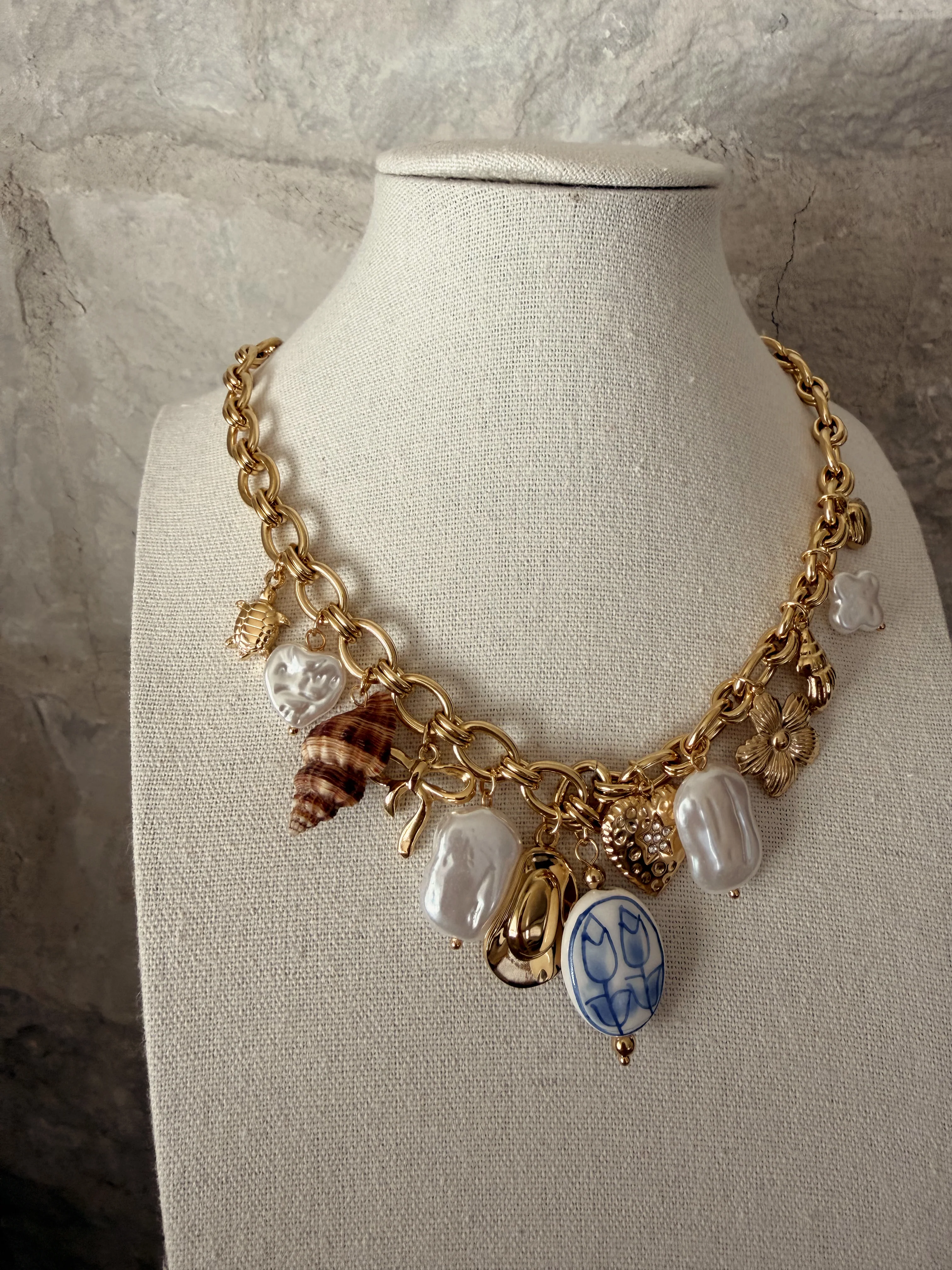 Capri Blue Charm Necklace - Image 4