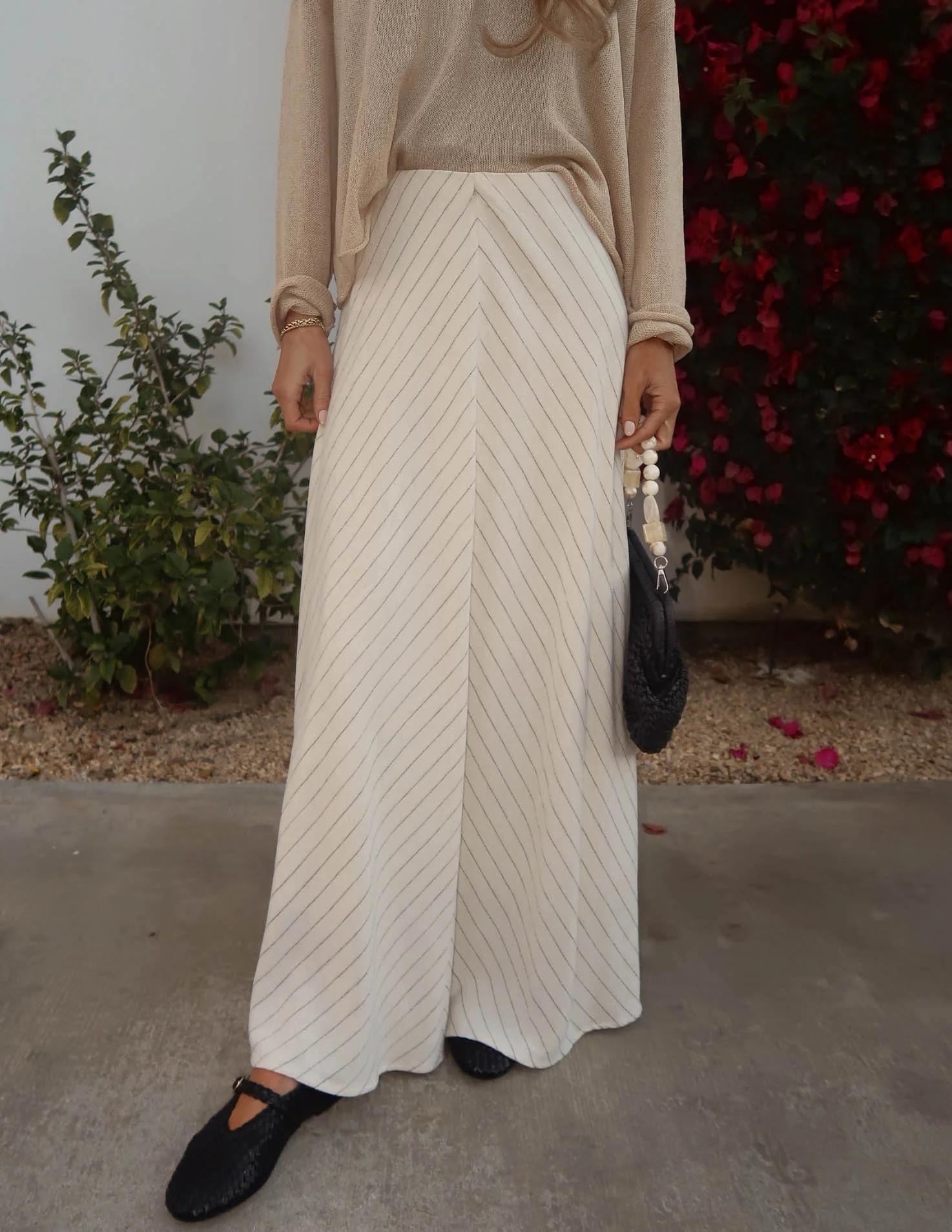 Chevron Pinstripe Skirt