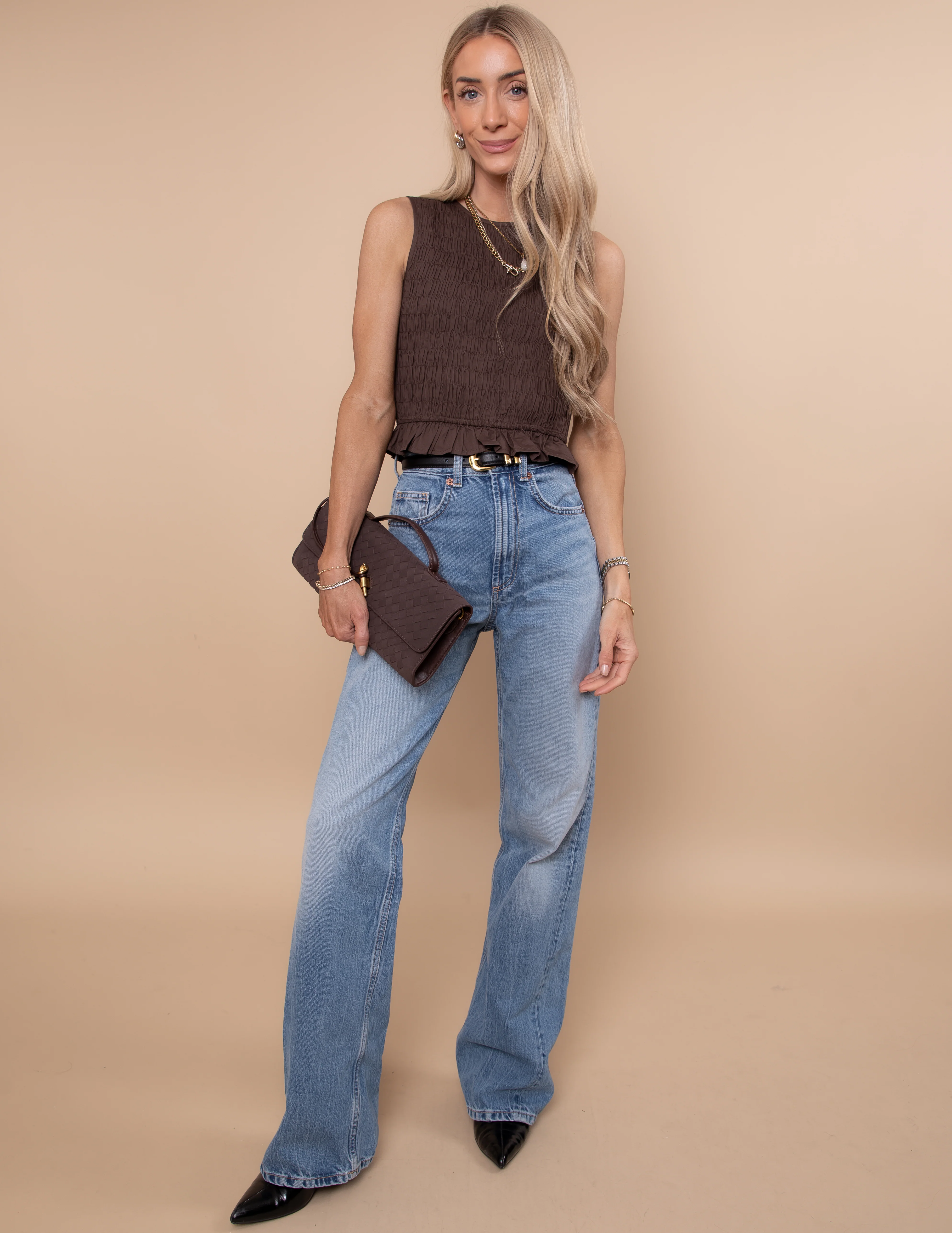 Cocoa Ruffle Edge Top - Image 2