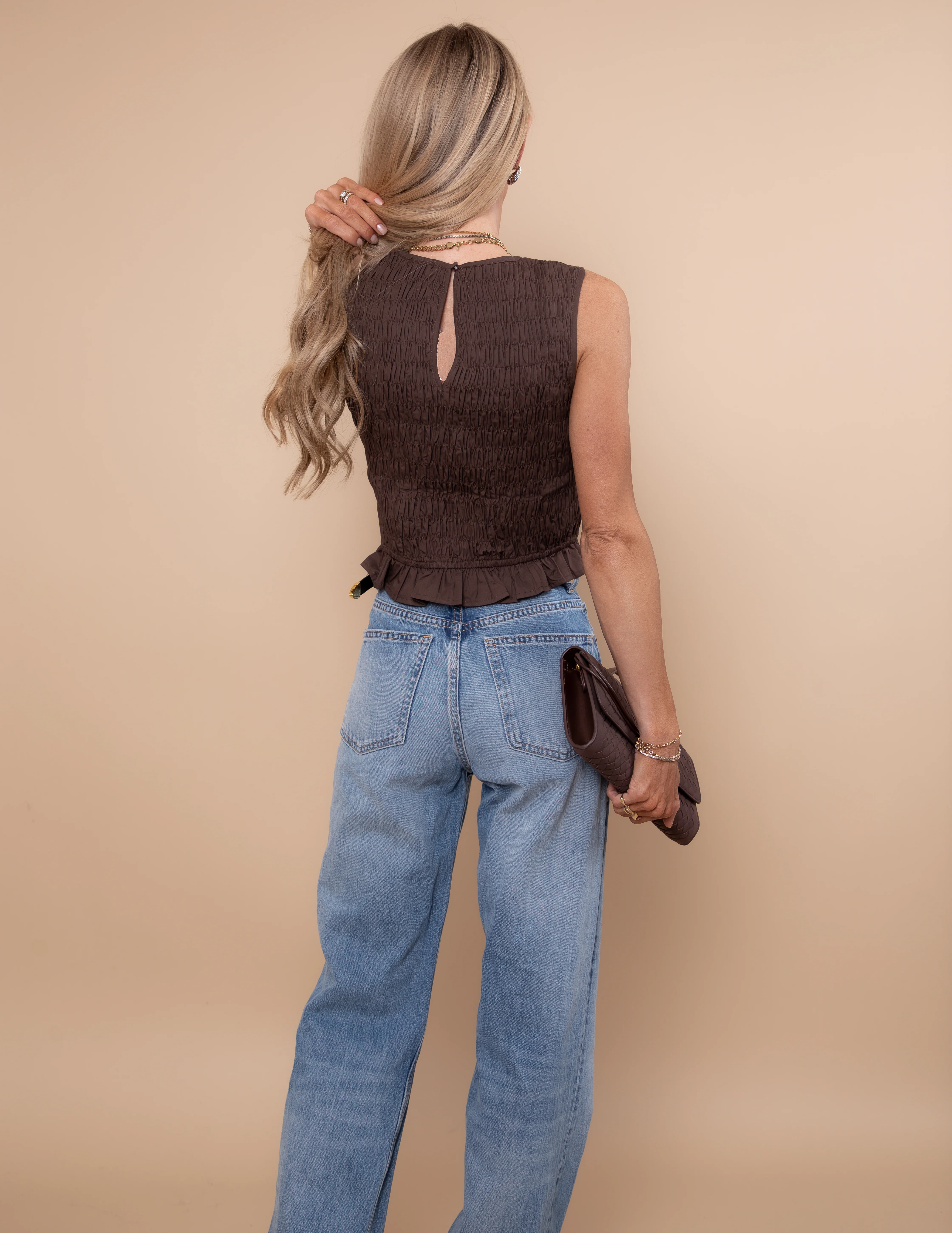 Cocoa Ruffle Edge Top - Image 5