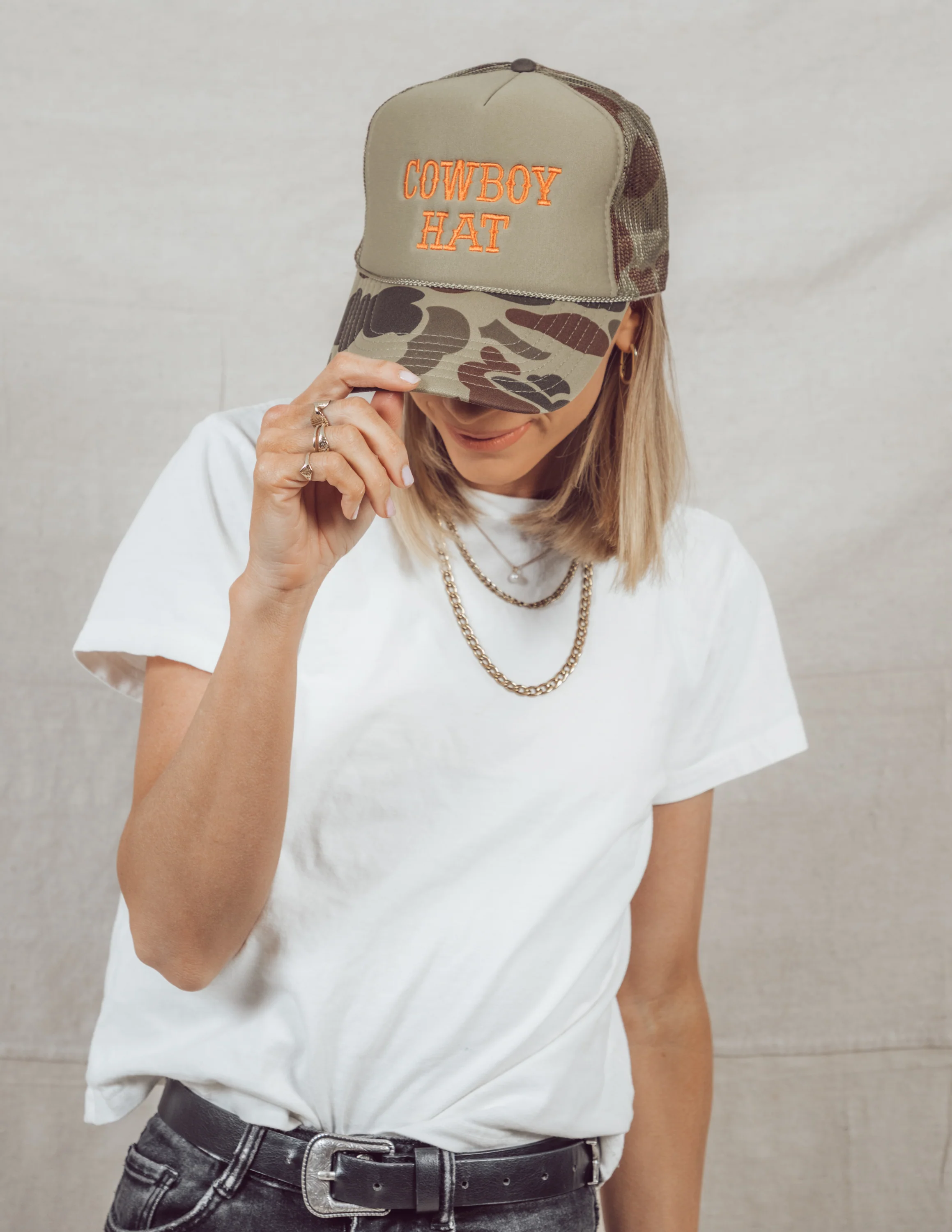 "Cowboy Hat" Embroidered Trucker Hat - Image 3