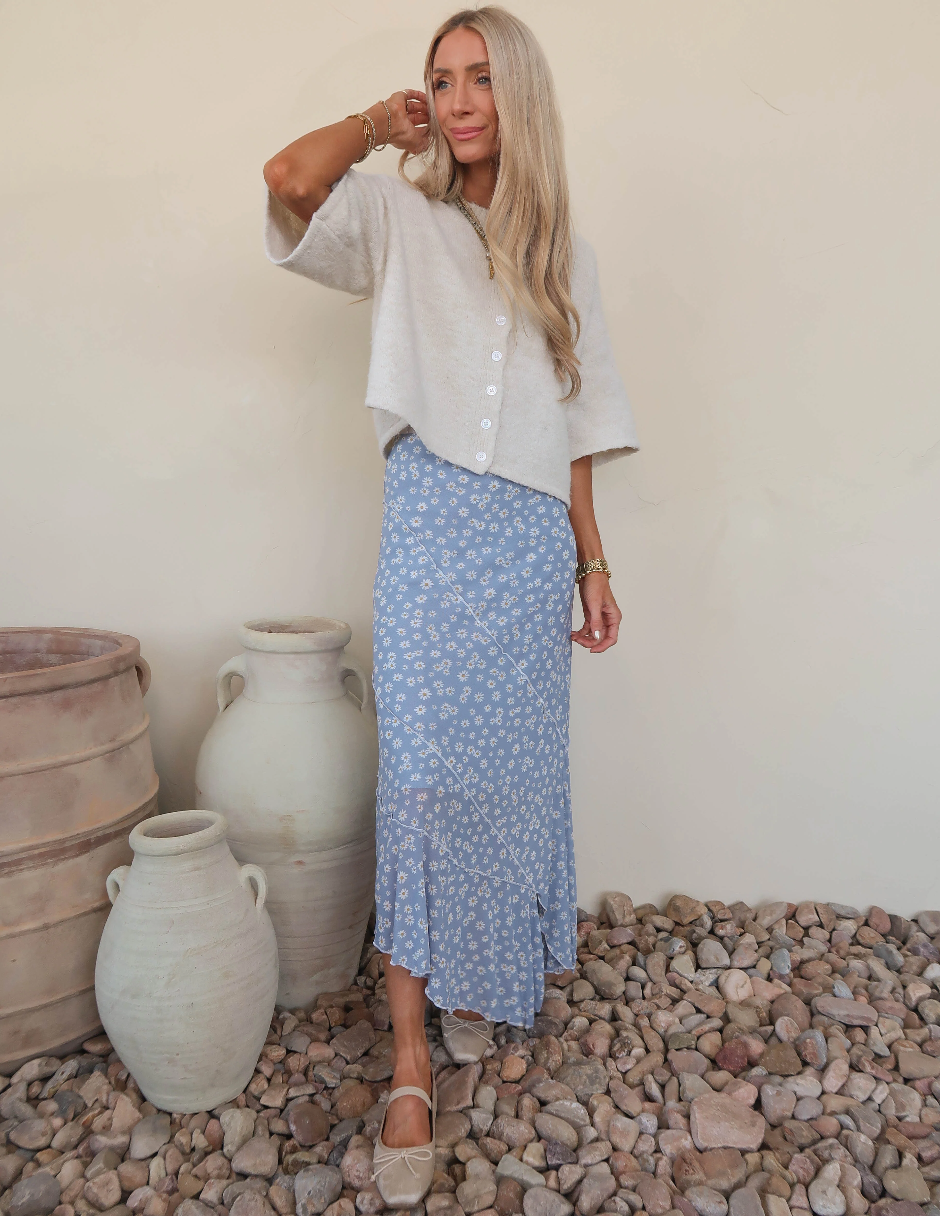 Daisy Floral Asymmetrical Skirt - Image 2