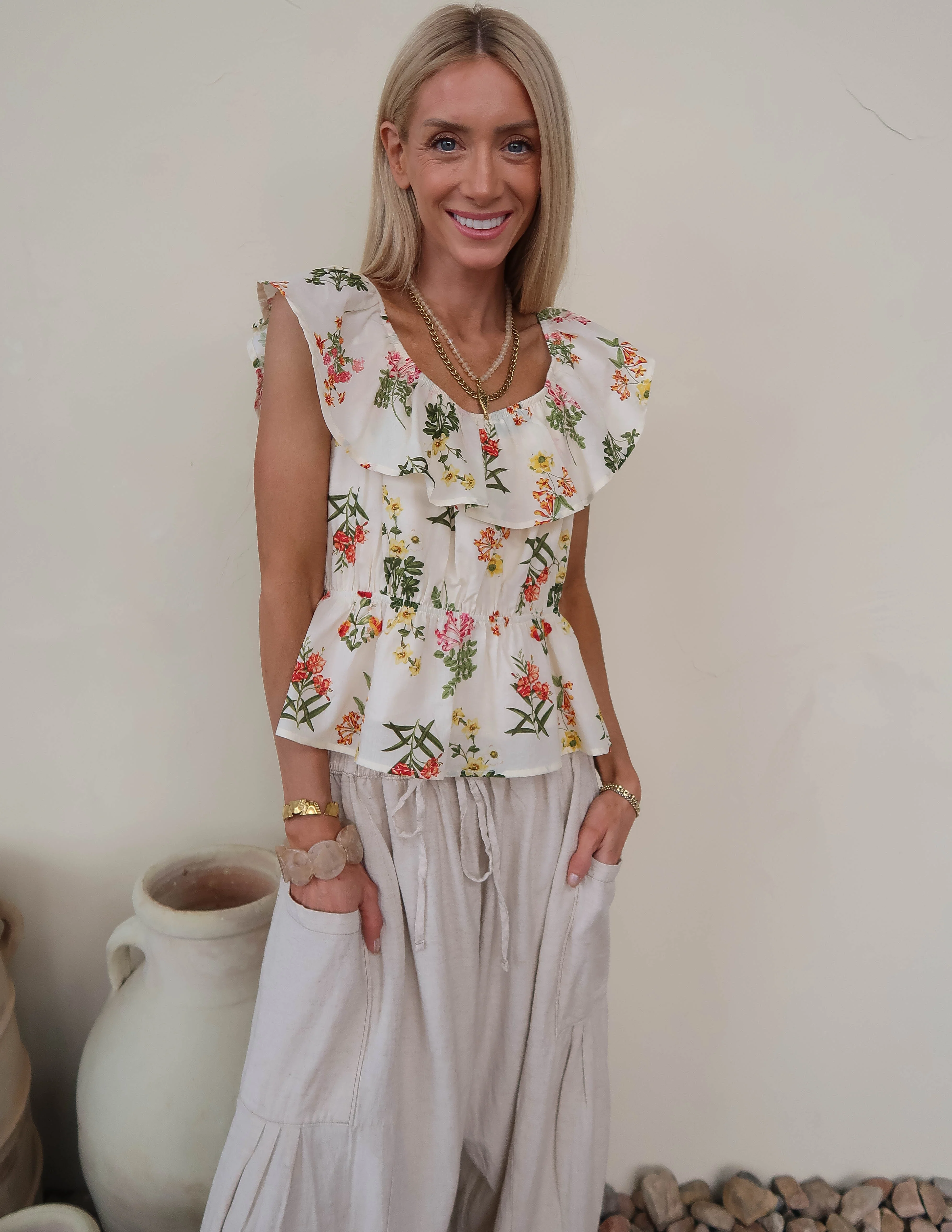 Garden Muse Ruffle Top
