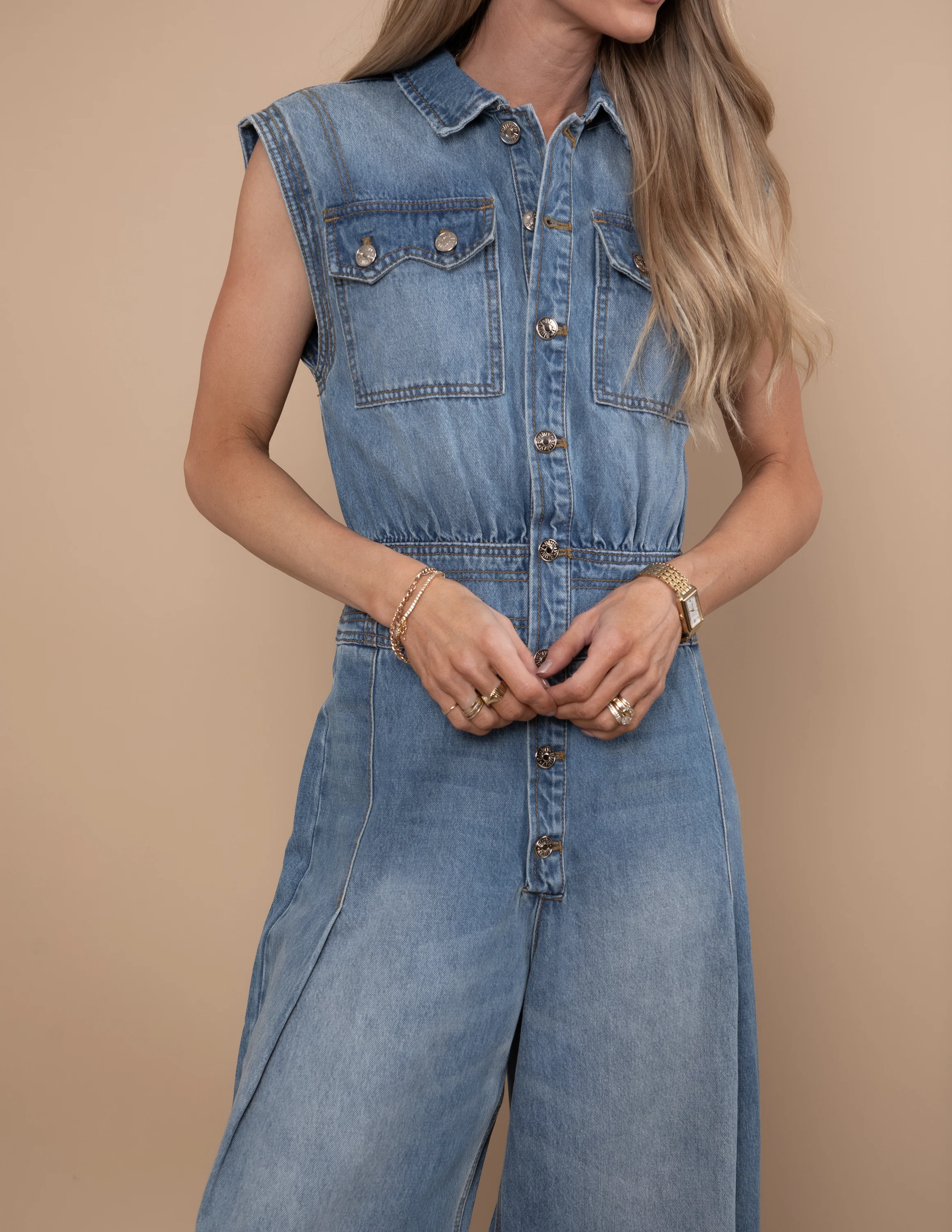 High Noon Denim Jumpsuit - Image 4
