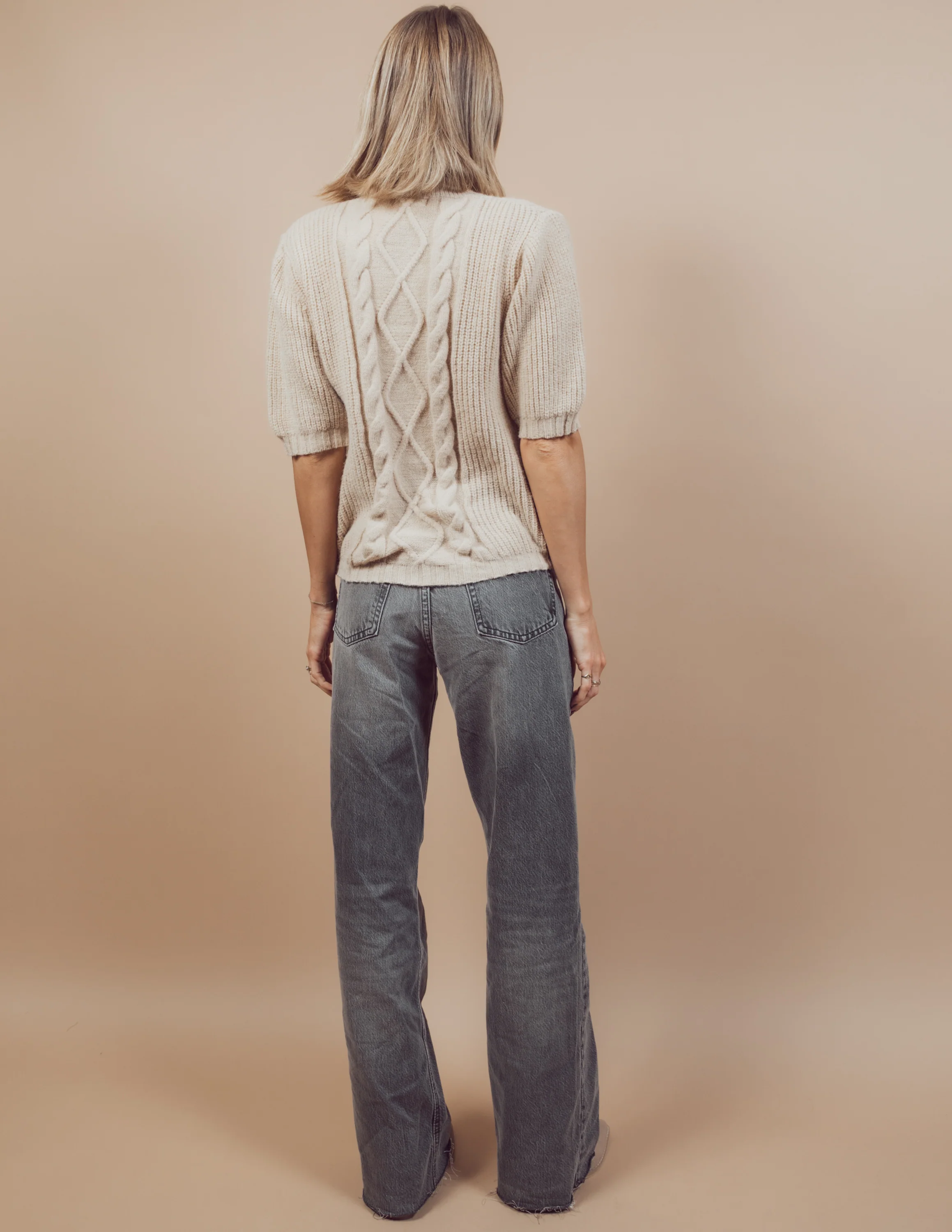 Jelena Cable Knit Short Sleeve Sweater - Image 7