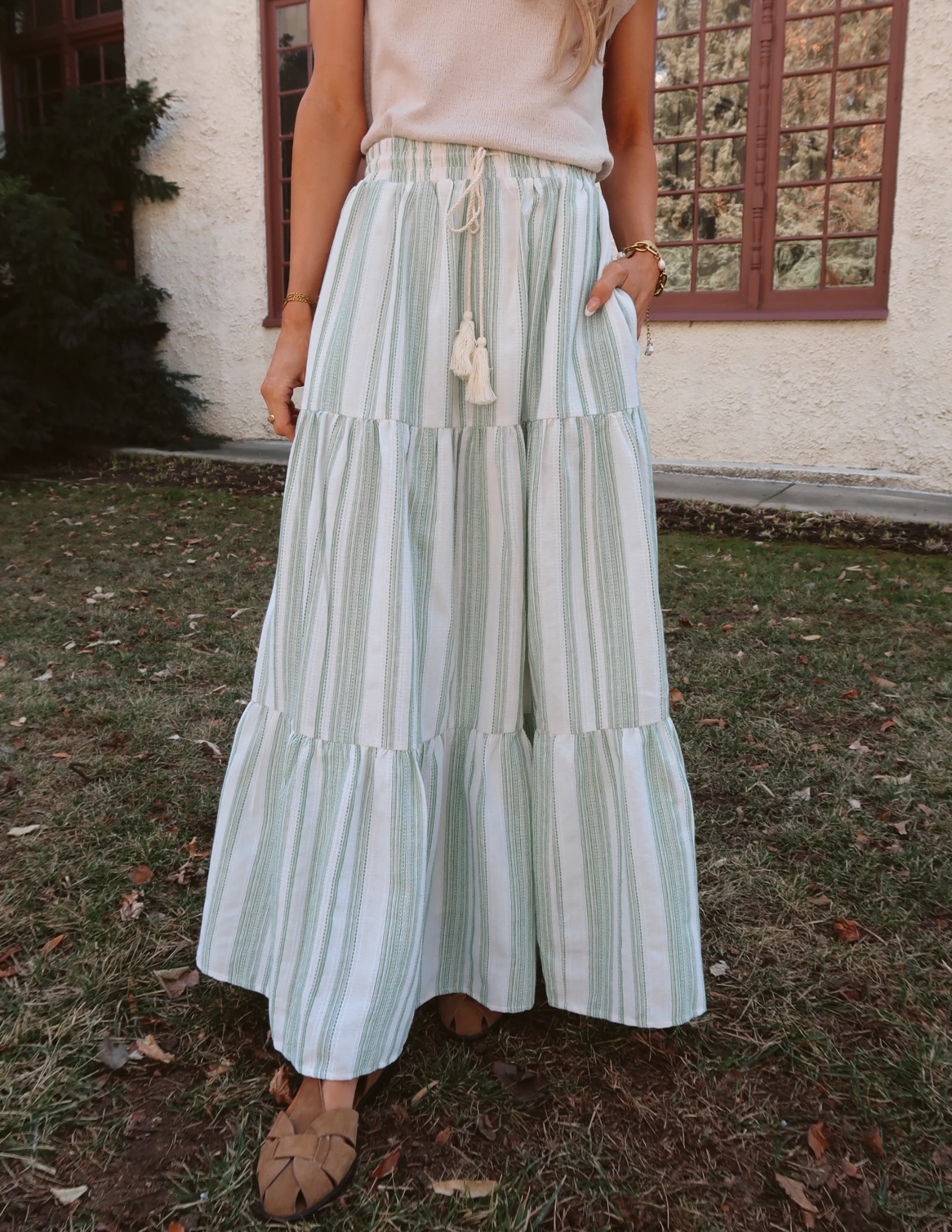 Kira Striped Maxi Skirt - Image 2