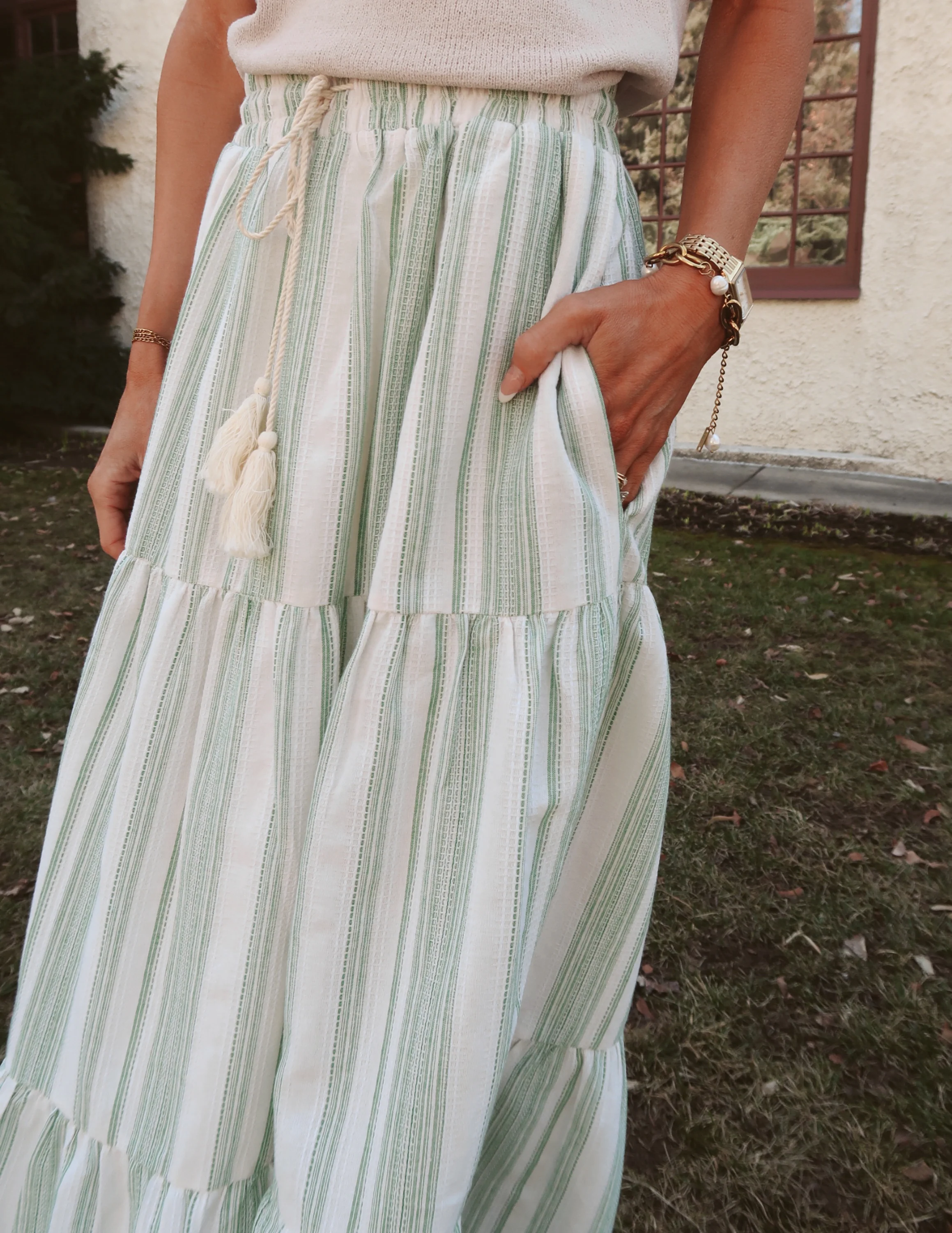 Kira Striped Maxi Skirt - Image 4