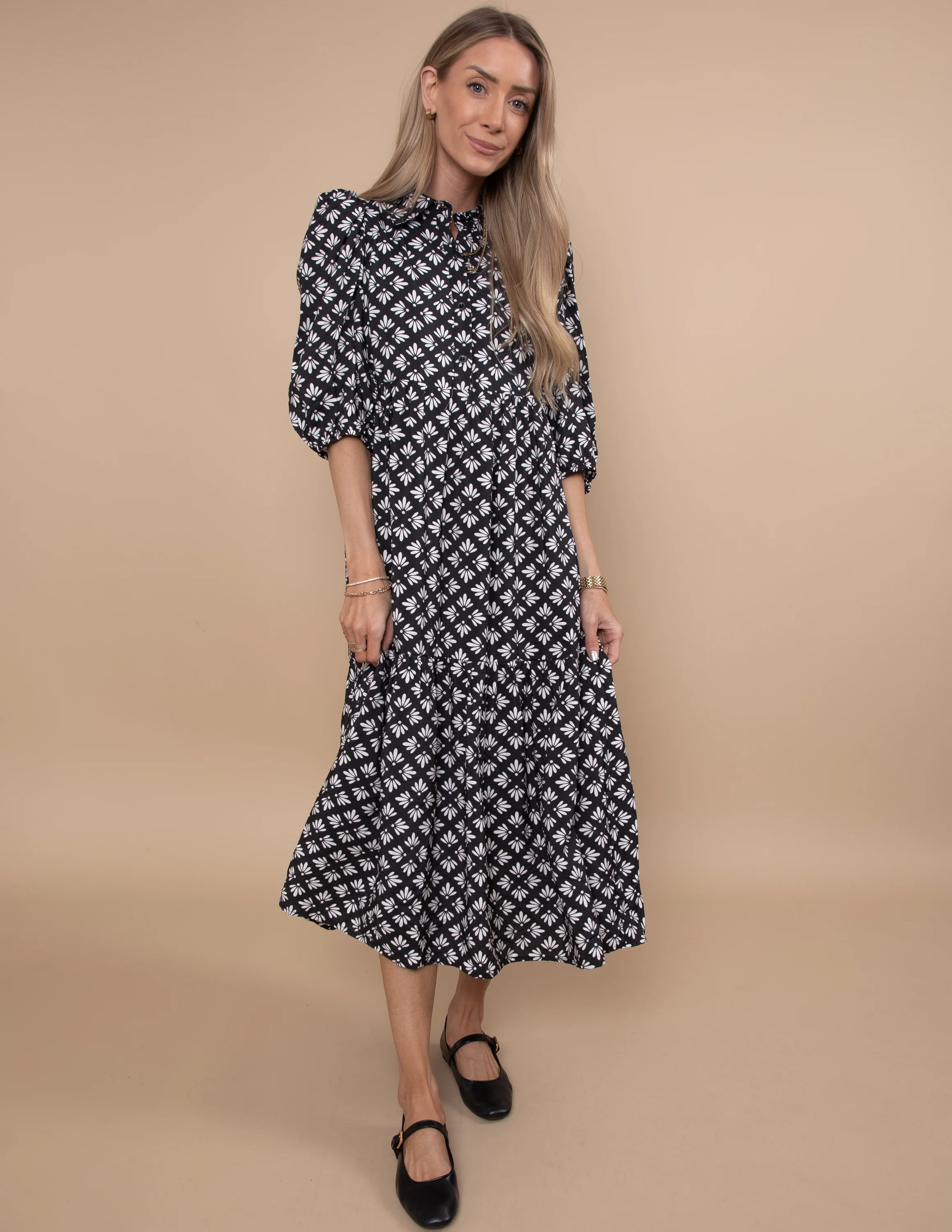 Luis Geometric Floral Dress - Image 2