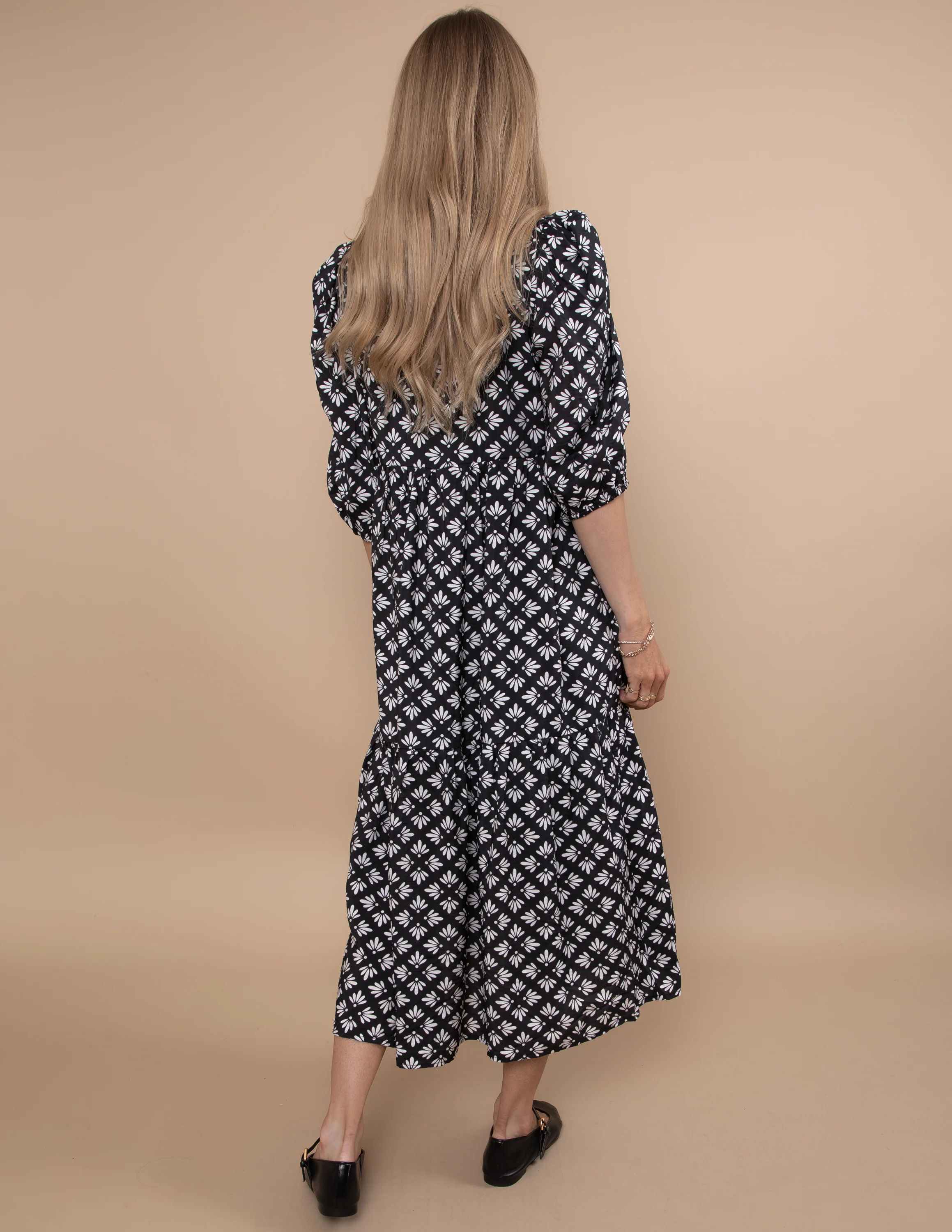 Luis Geometric Floral Dress - Image 4