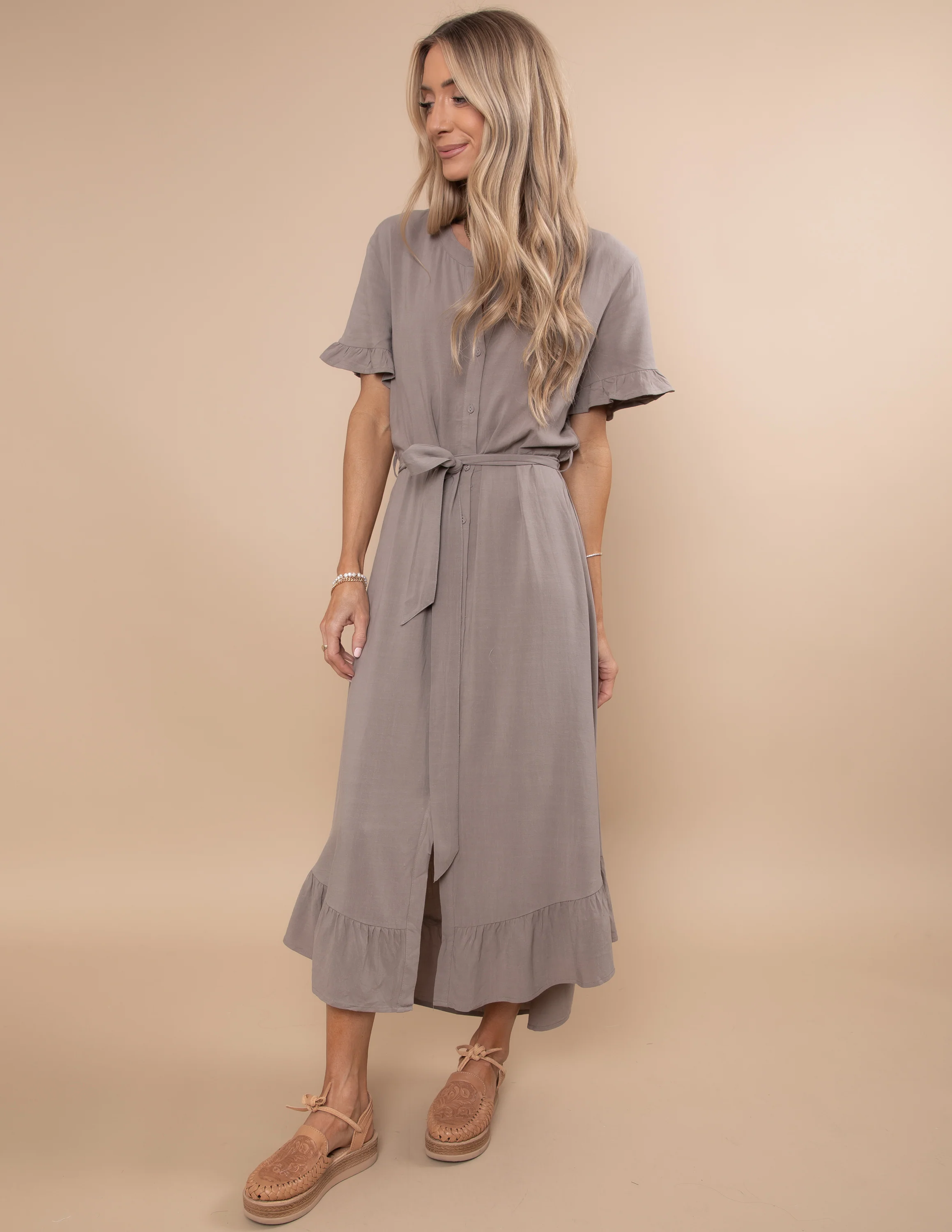 Madi Ruffled Shirt Dress - Image 3