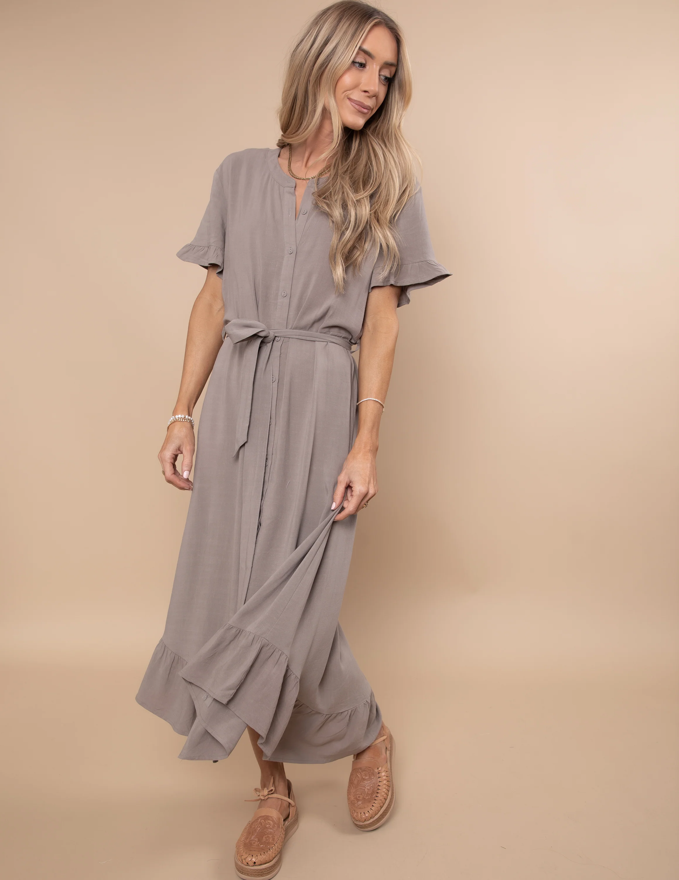 Madi Ruffled Shirt Dress - Image 7