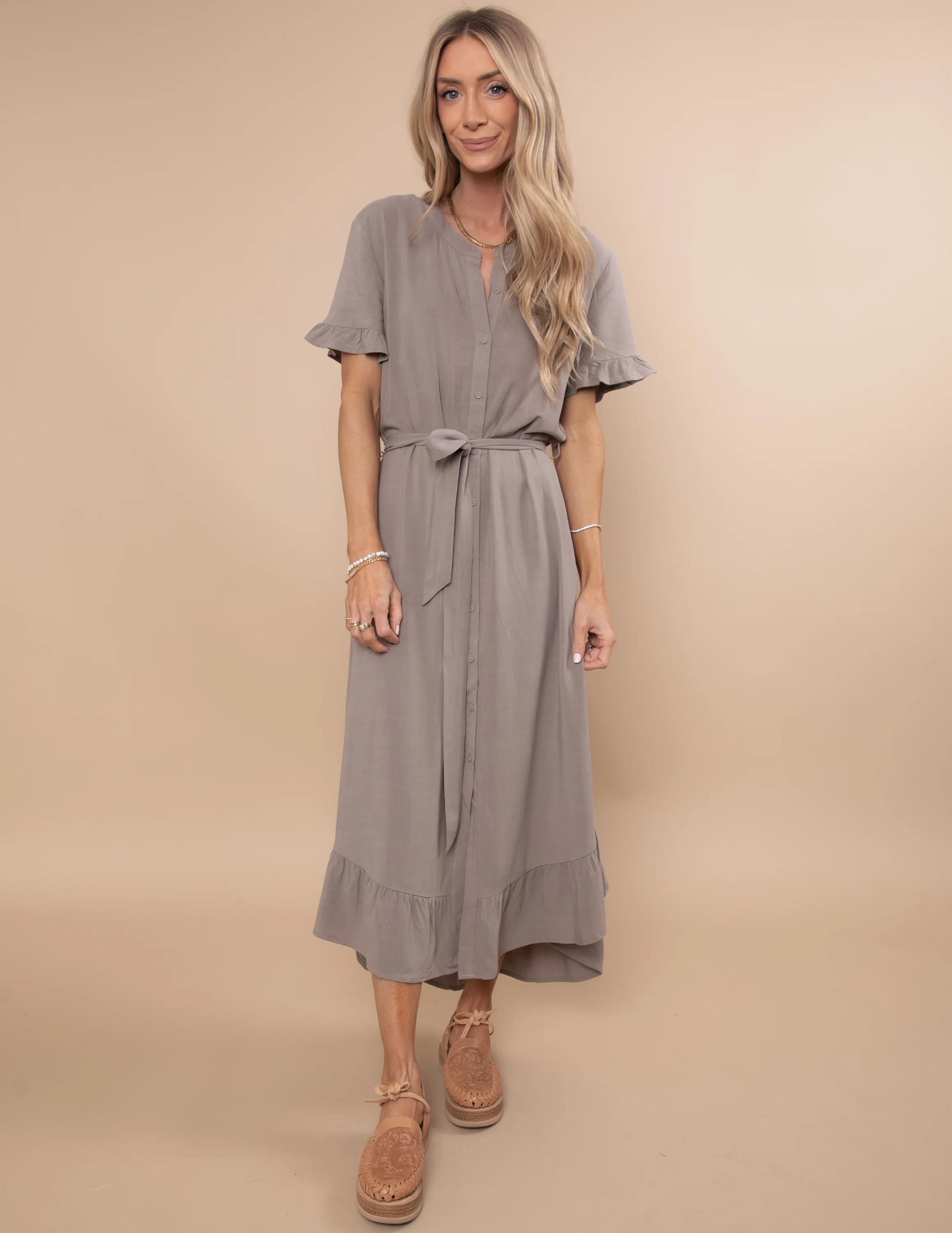 Madi Ruffled Shirt Dress - Image 8