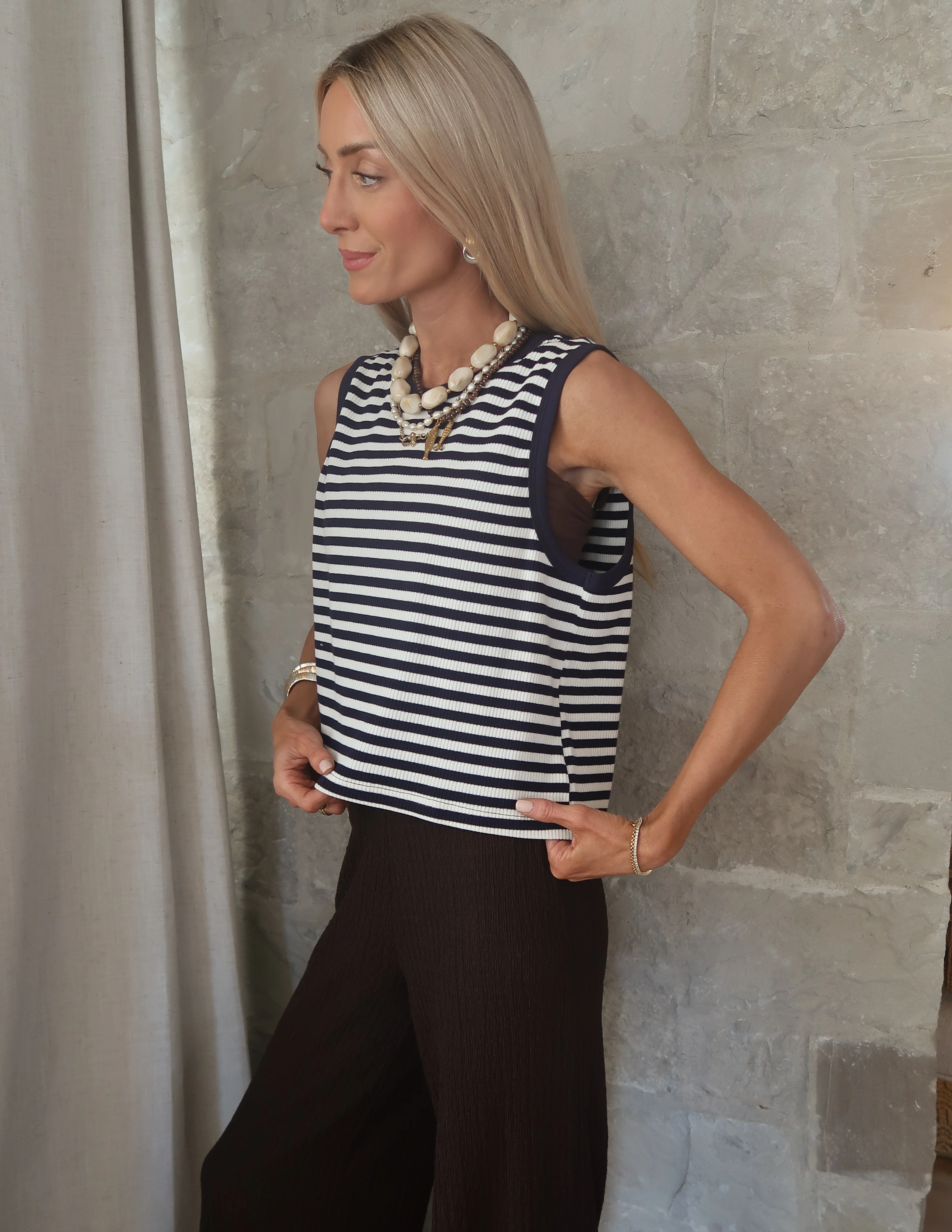 Marley Striped Sleeveless Top - Image 2