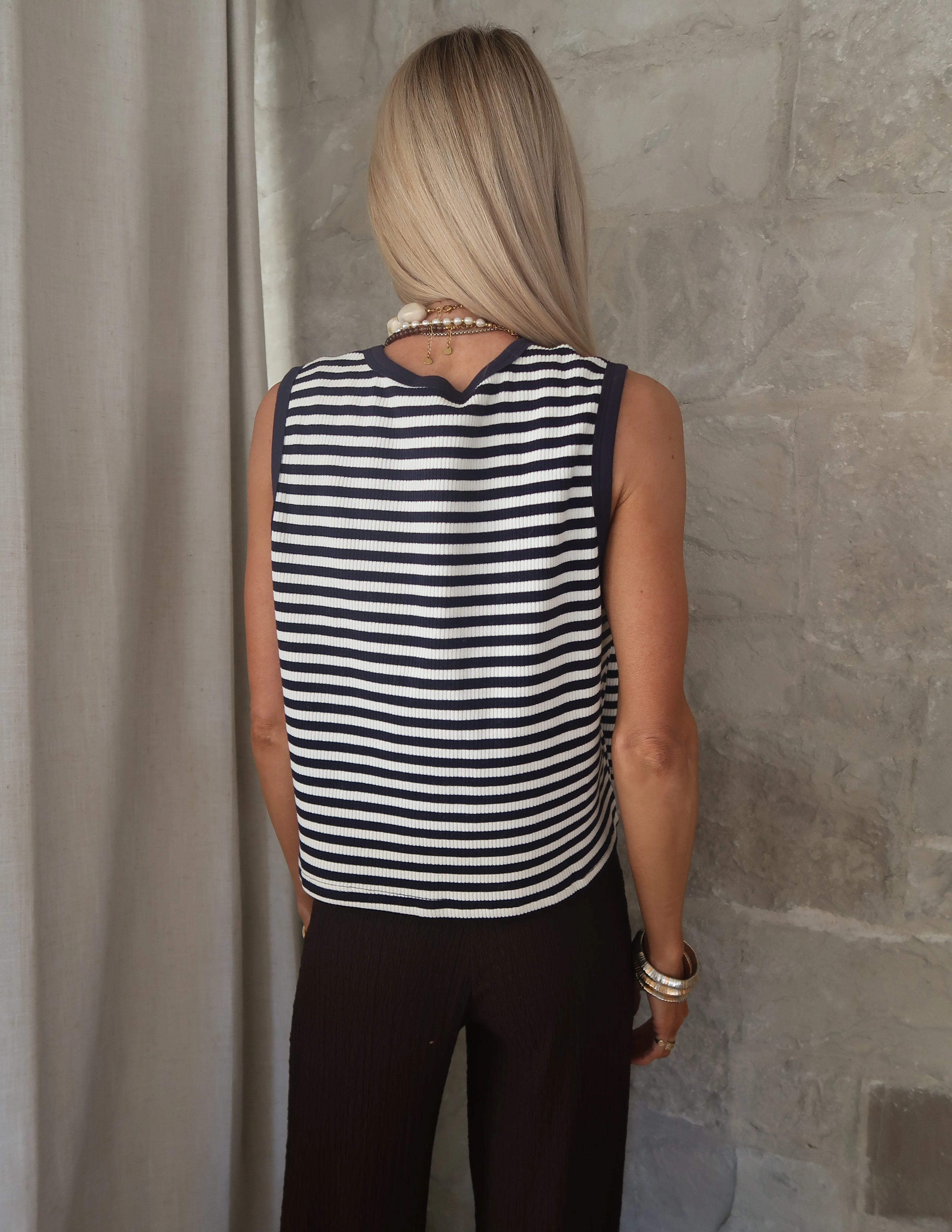 Marley Striped Sleeveless Top - Image 4