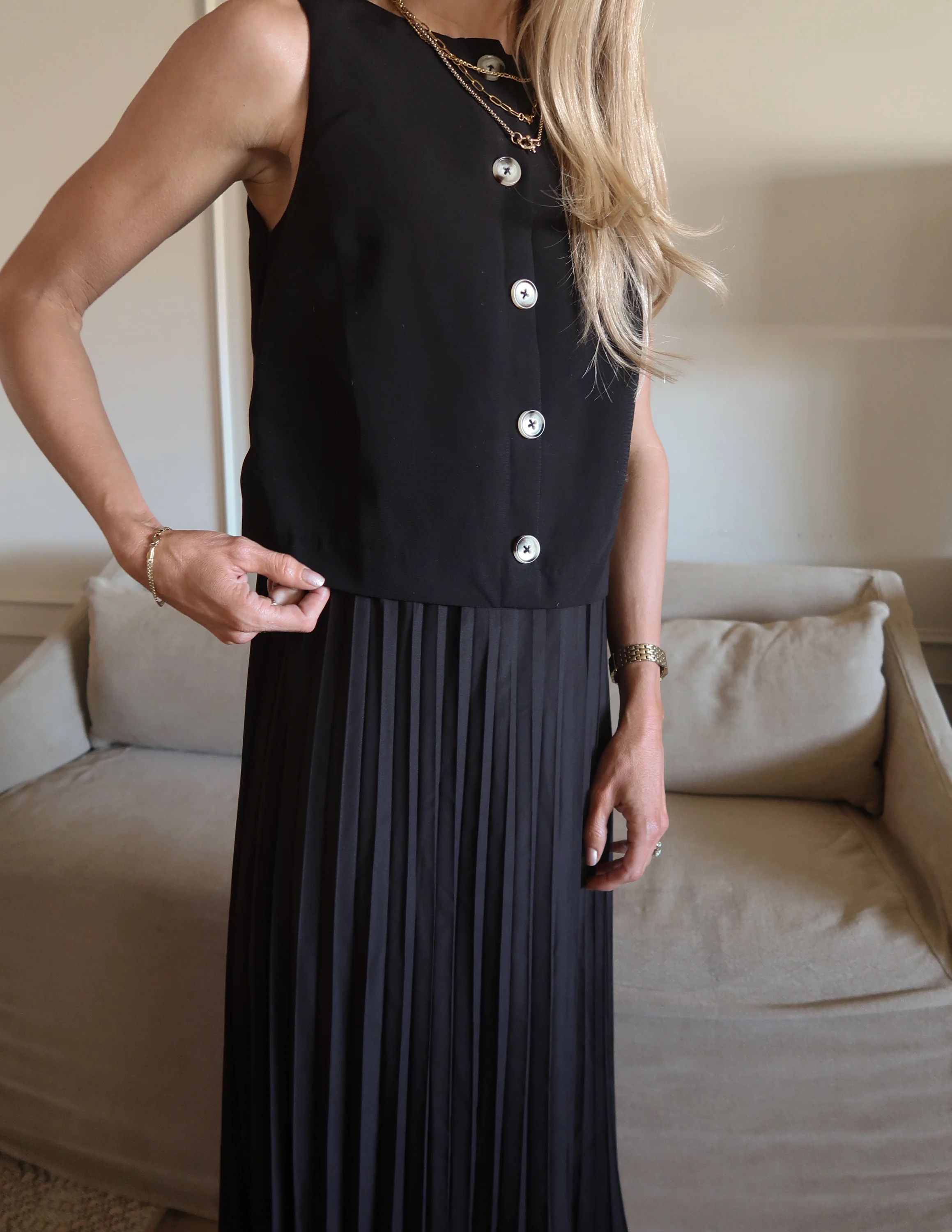Midnight Grace Pleated Dress - Image 6