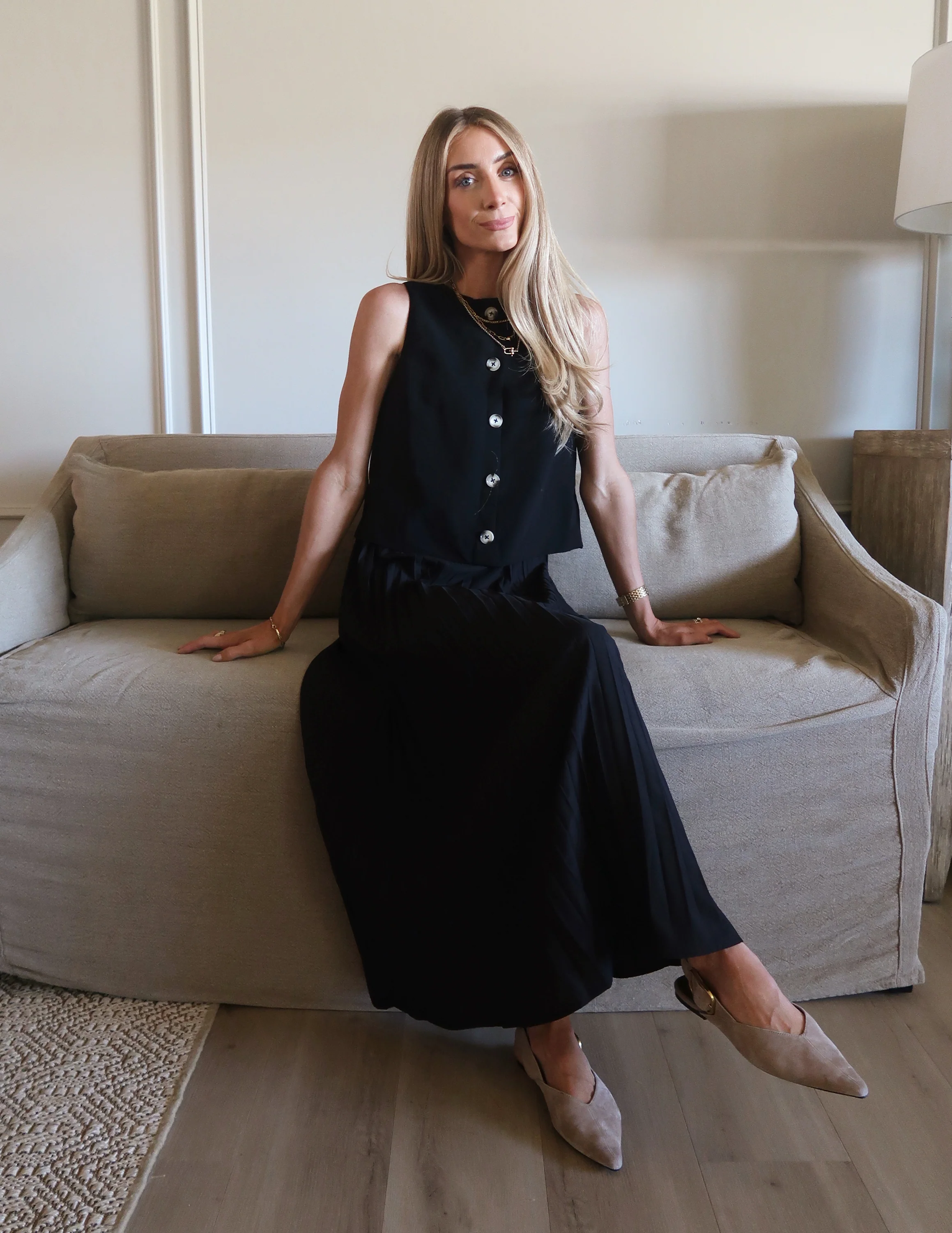 Midnight Grace Pleated Dress - Image 7