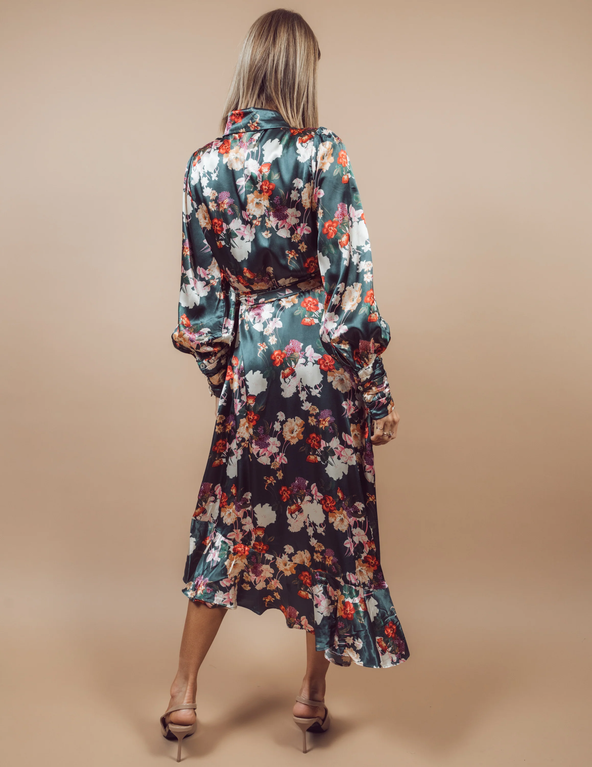 Mirabel Satin Wrap Dress - Image 4