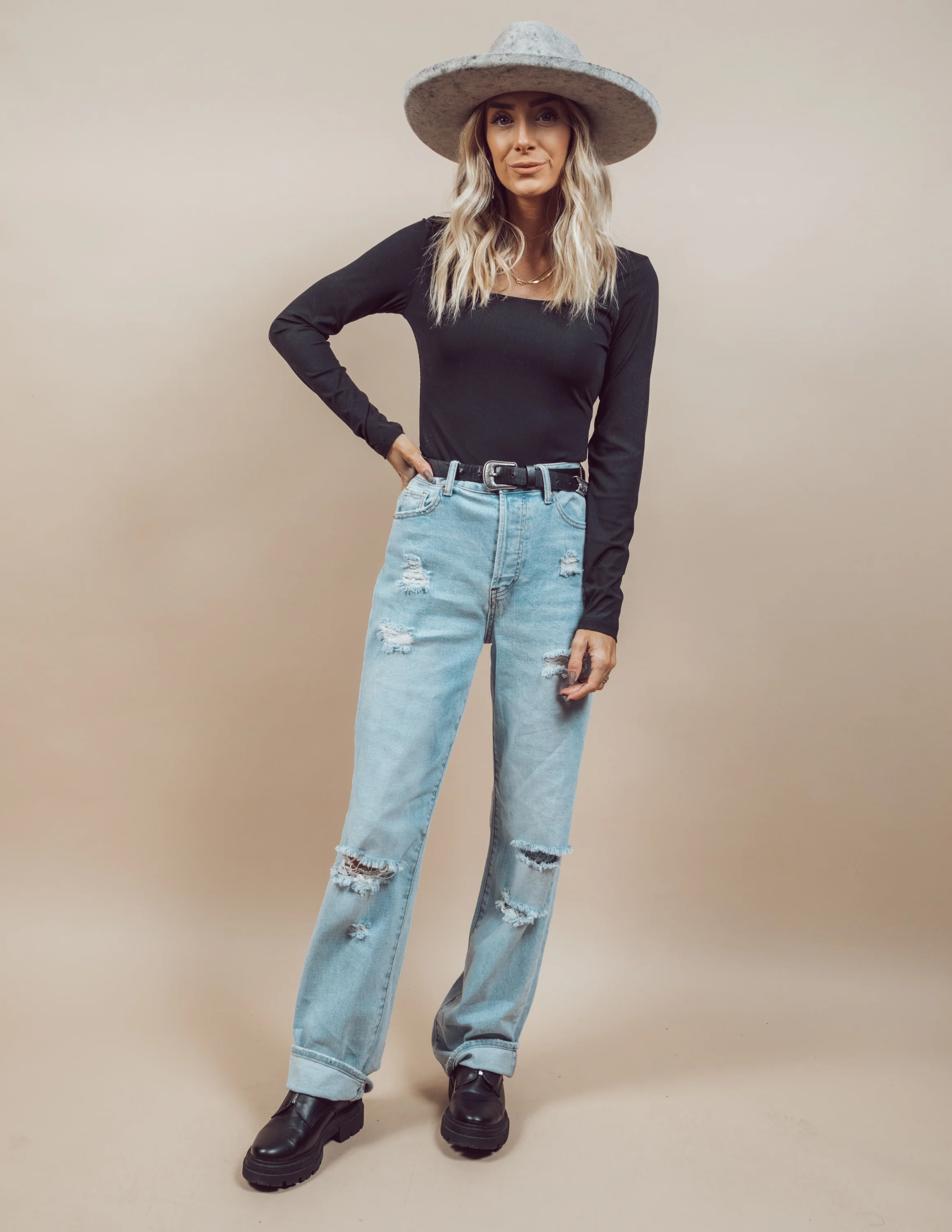 Reese Distressed Boyfriend Jeans - Image 3