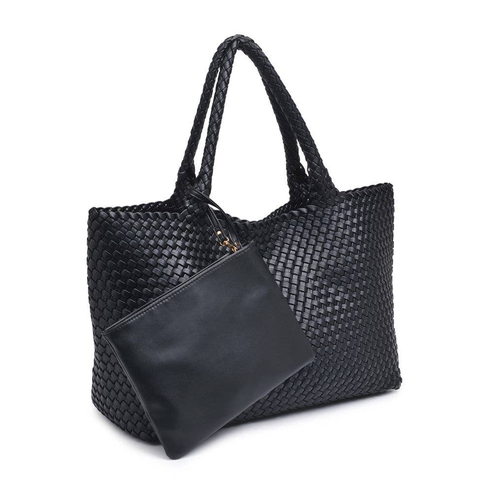 Solana Woven Vegan Leather Tote - Image 3