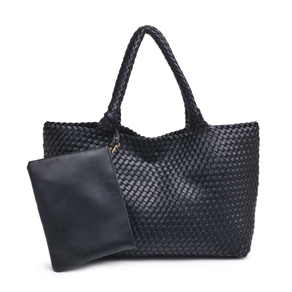 Solana Woven Vegan Leather Tote - Image 7
