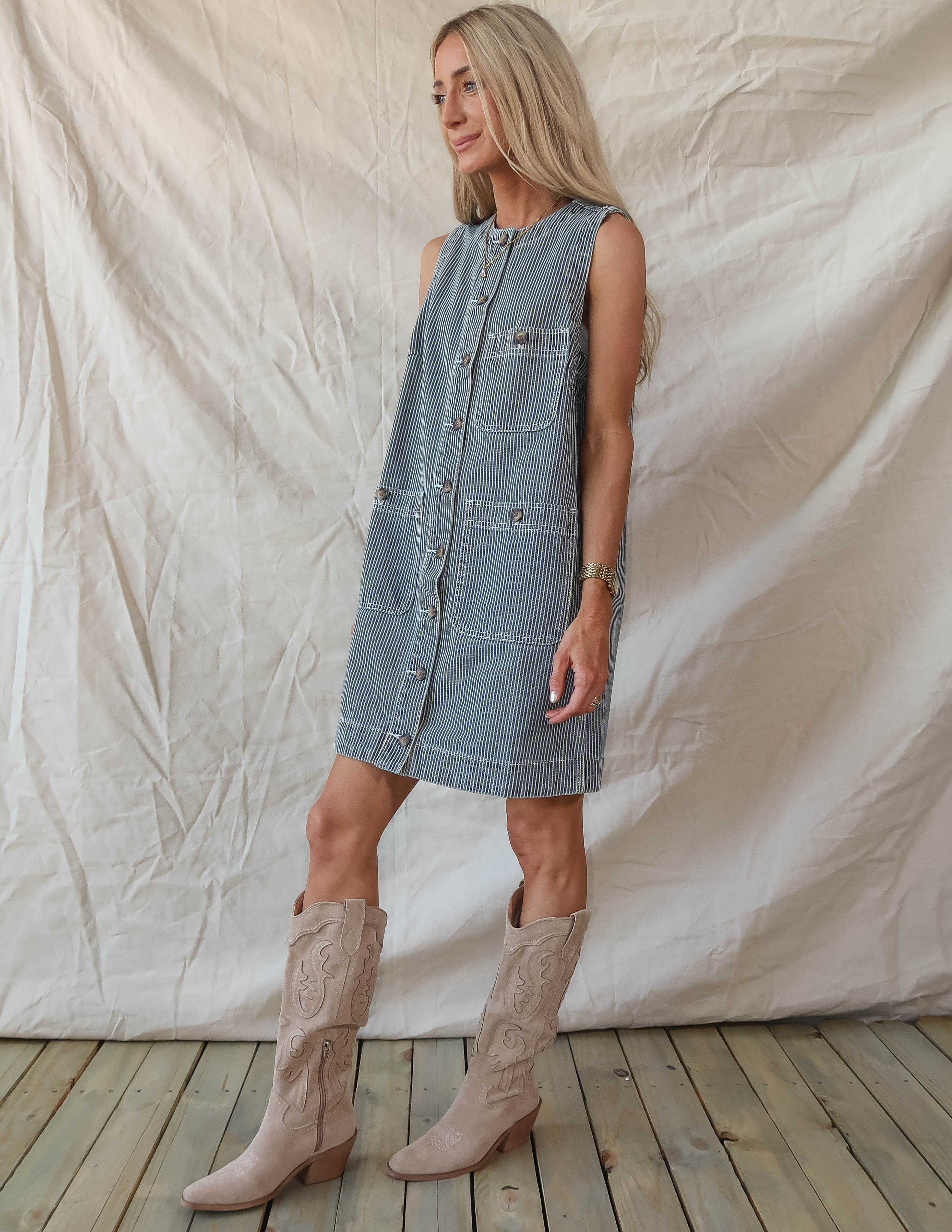 Solenne Denim Dress - Image 2