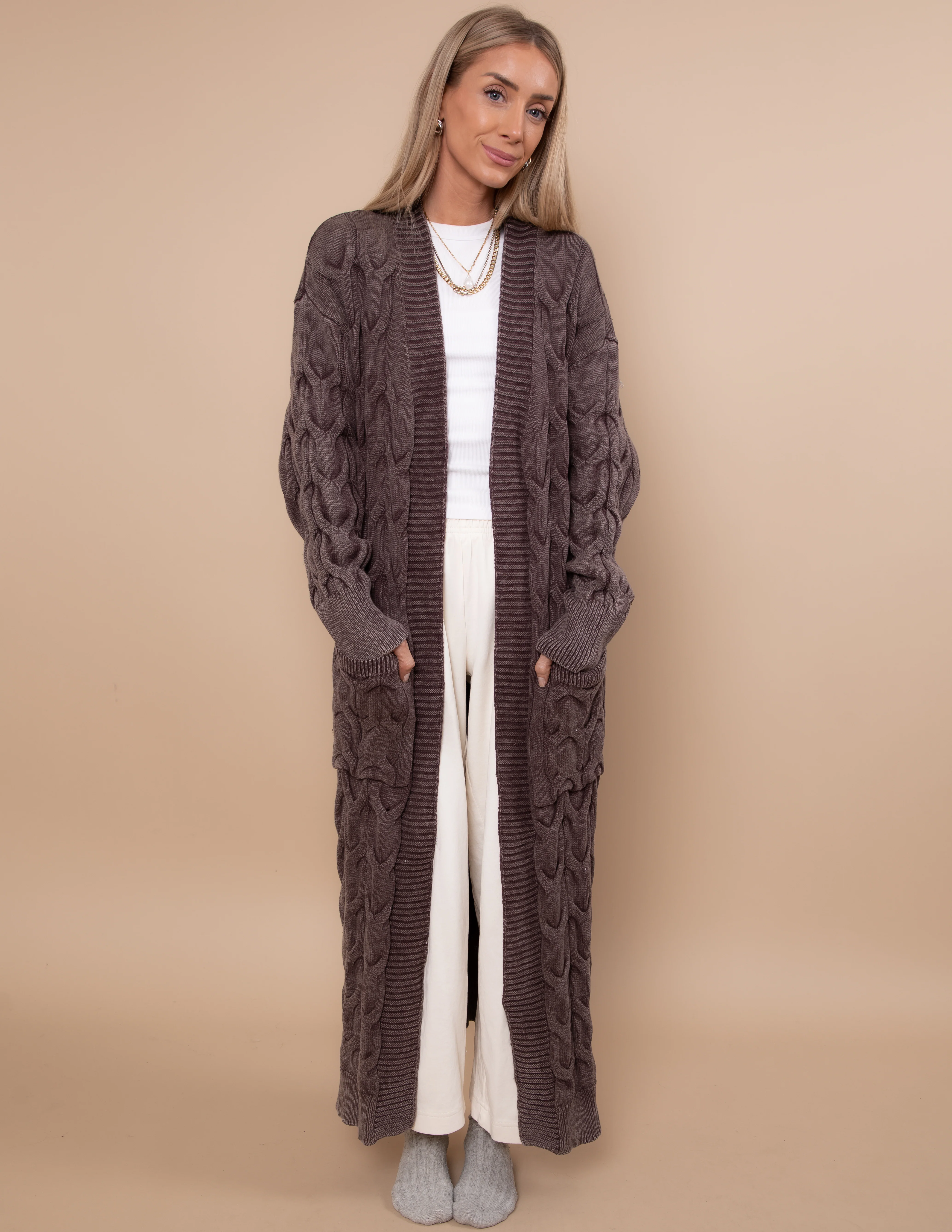 Stonewash Cable Cascade Cardigan - Image 2