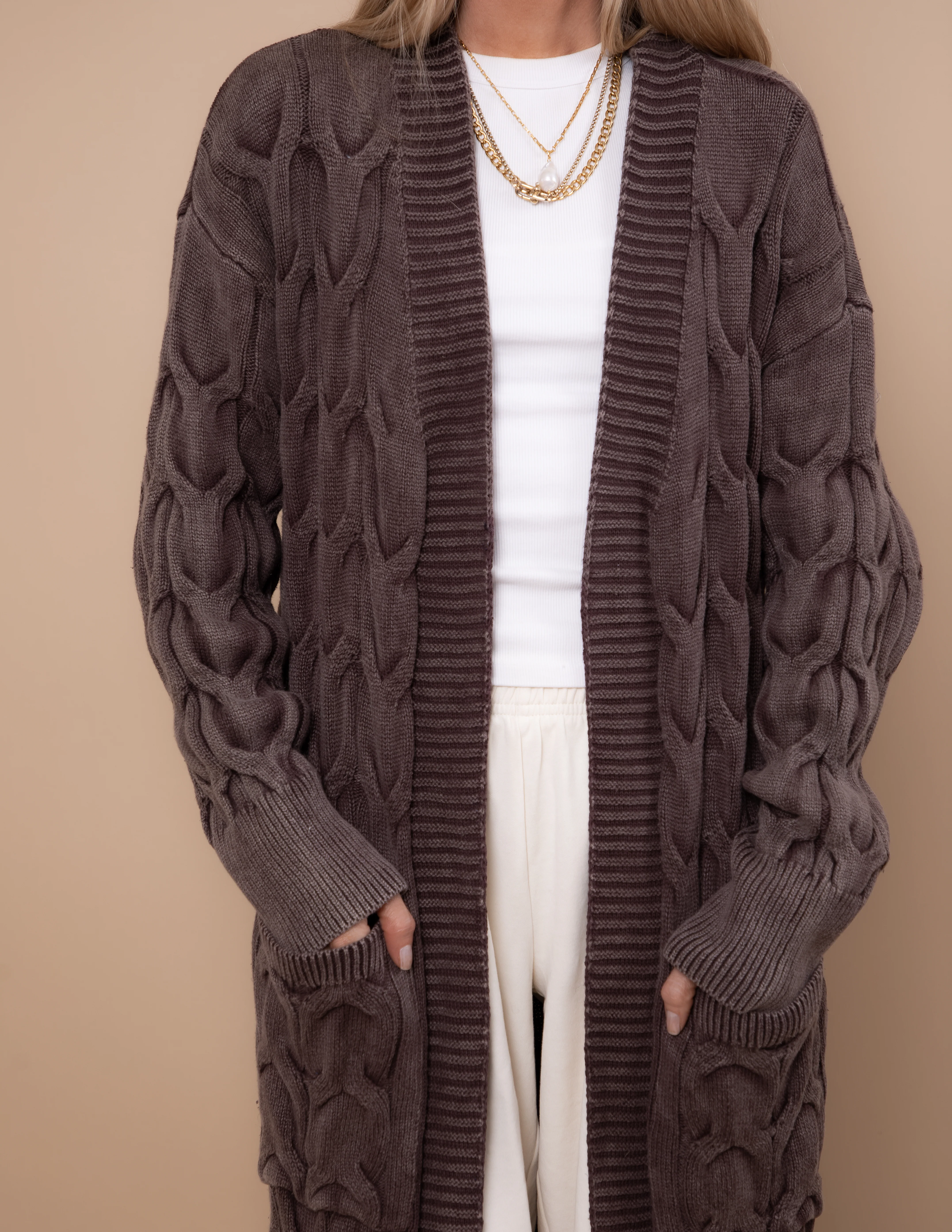 Stonewash Cable Cascade Cardigan - Image 4