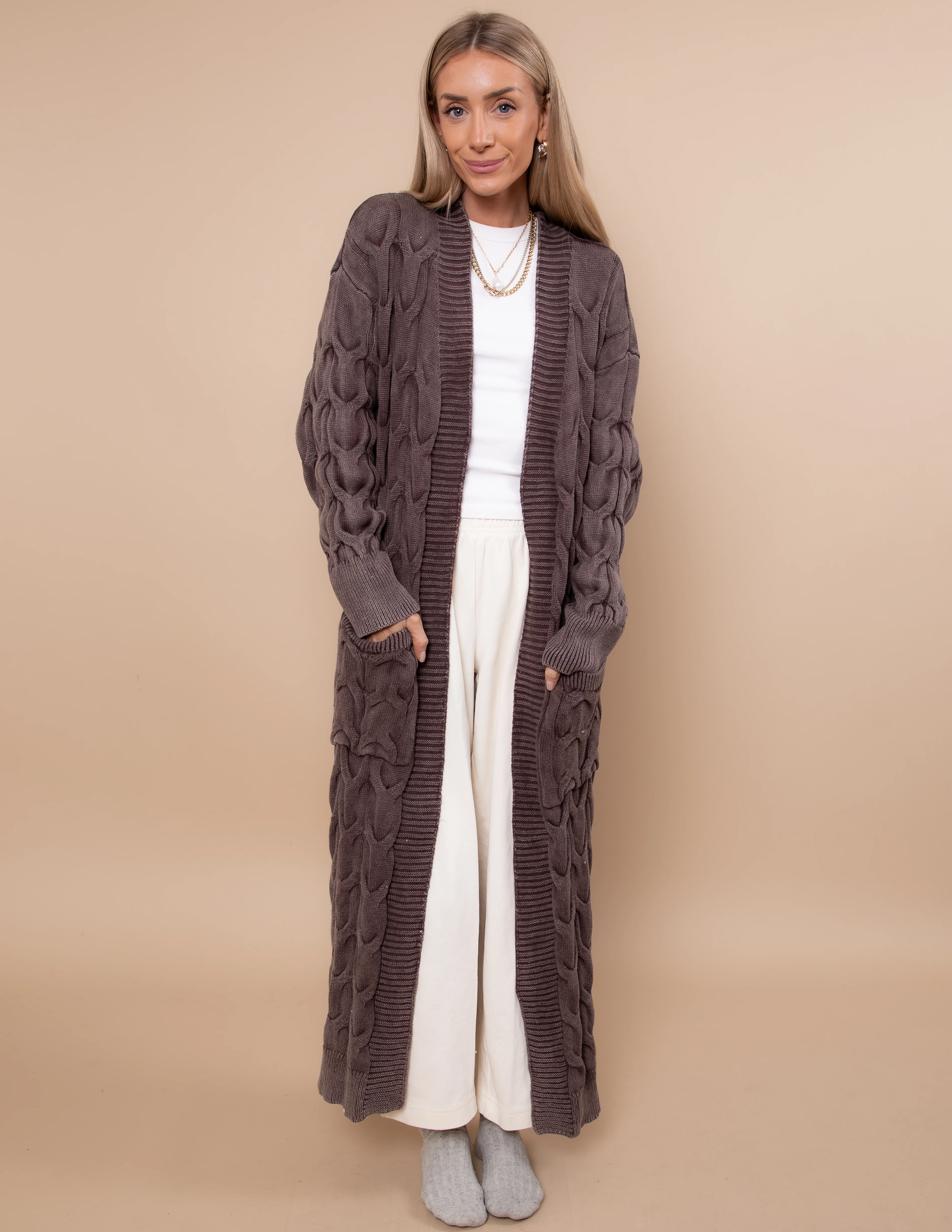 Stonewash Cable Cascade Cardigan - Image 5