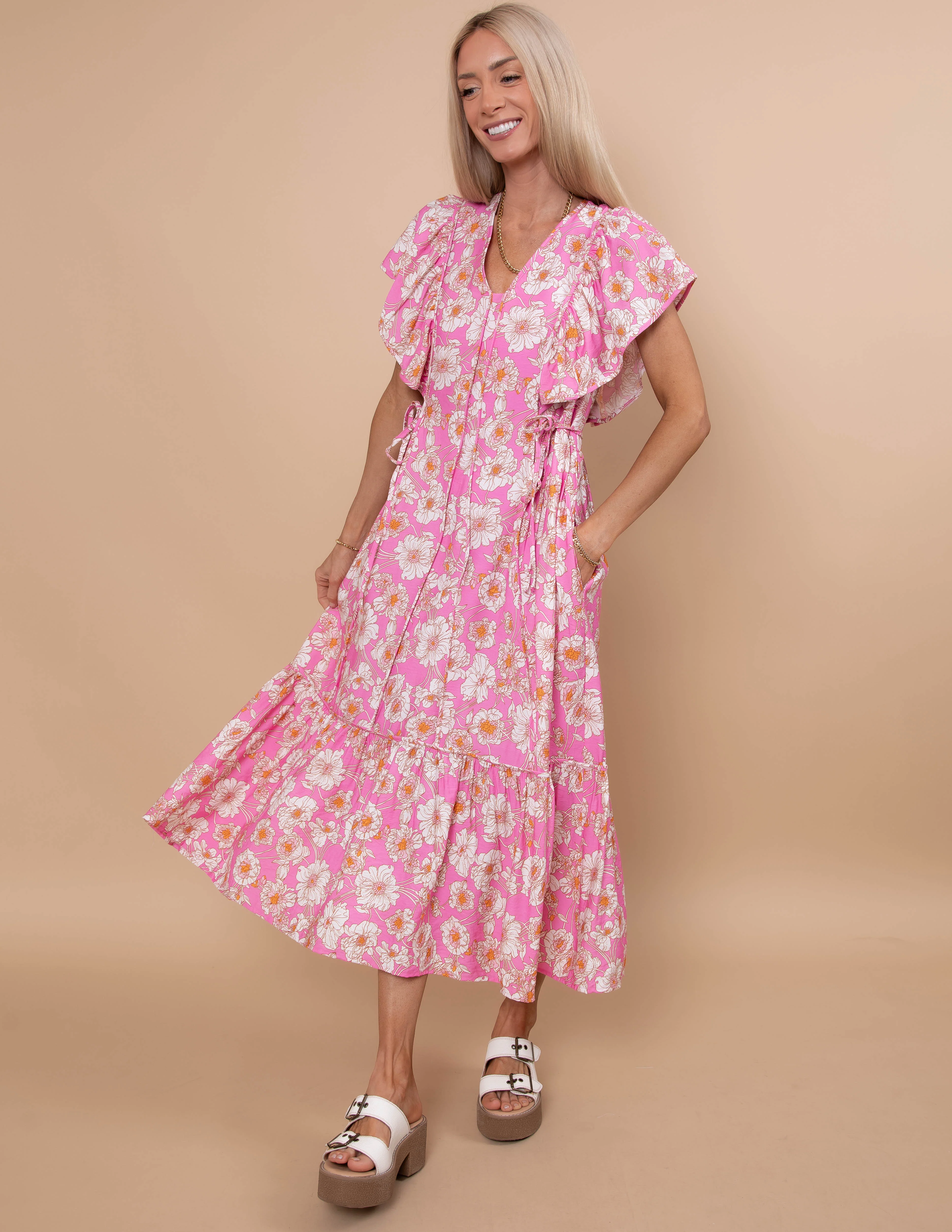 Summer Petal Midi Dress