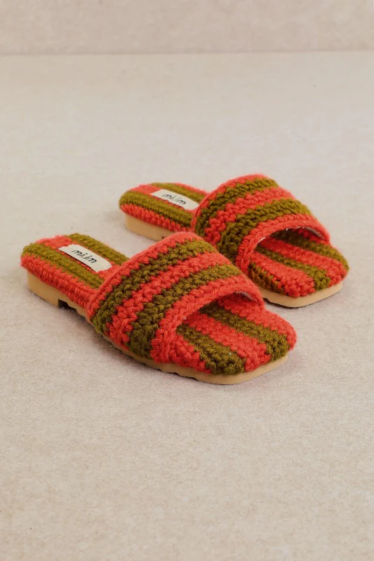 Sunset Stripe Crochet Slides - Image 2