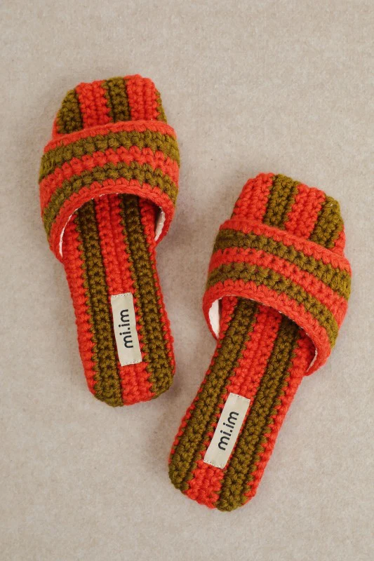 Sunset Stripe Crochet Slides - Image 3