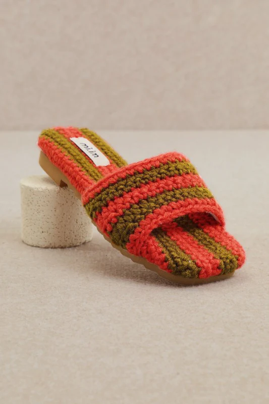 Sunset Stripe Crochet Slides - Image 4
