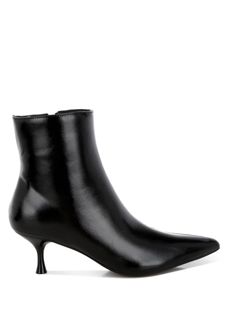 Thymus Faux Leather Kitten Heel Boots - Image 3