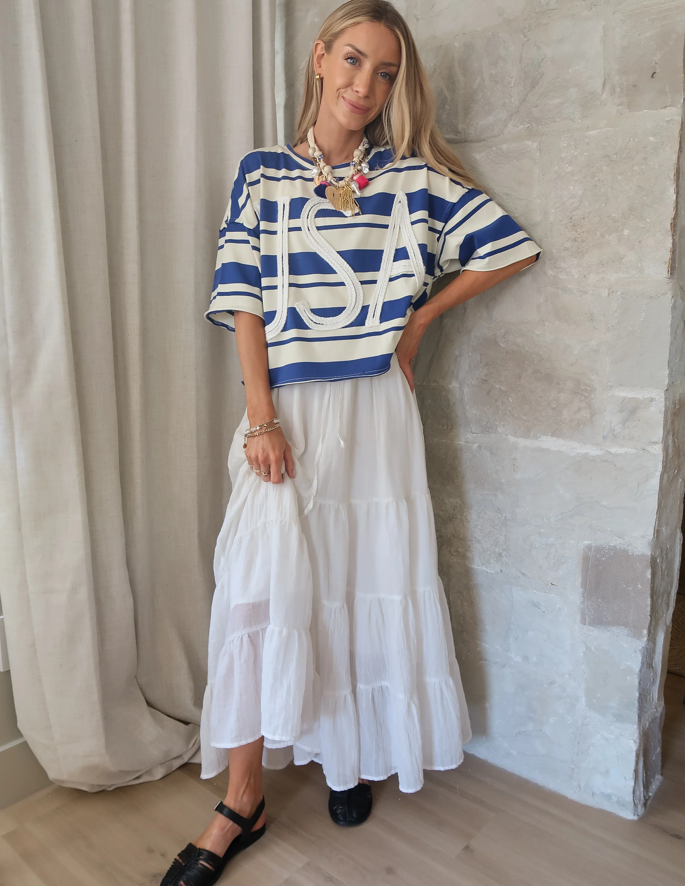 USA Stripe Short Sleeve Top - Image 4