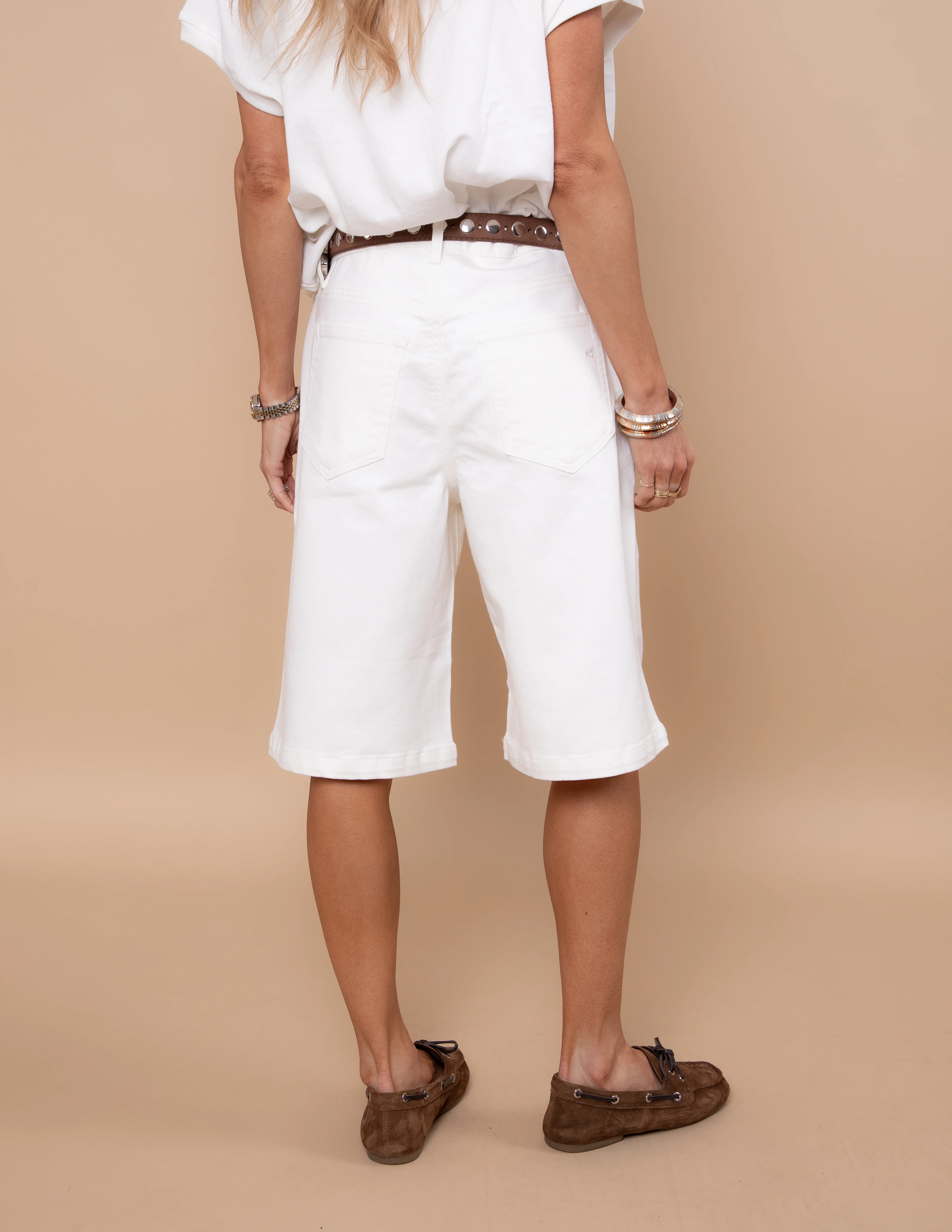 Weekend White Denim Shorts - Image 4
