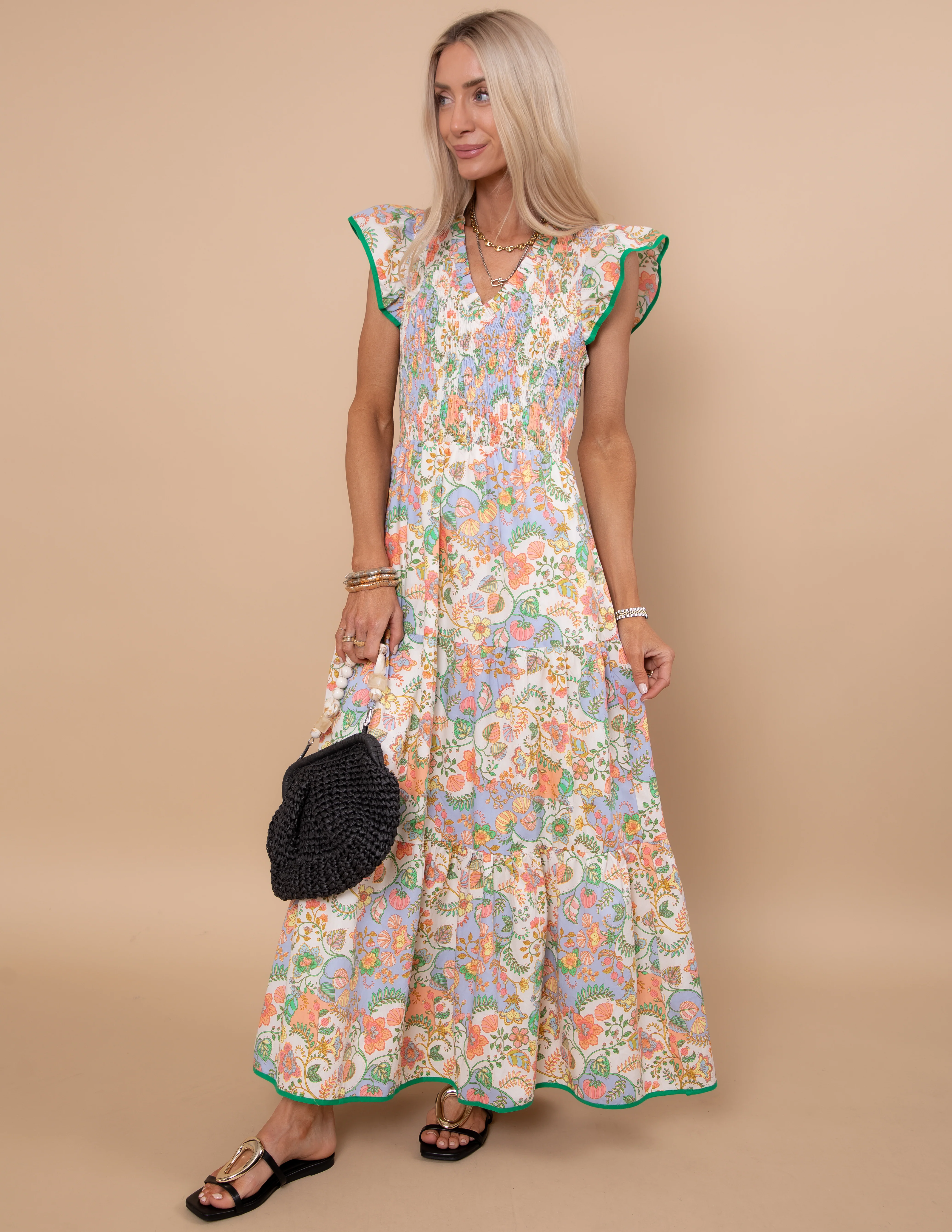 Zamara Floral Tiered Midi Dress - Image 2
