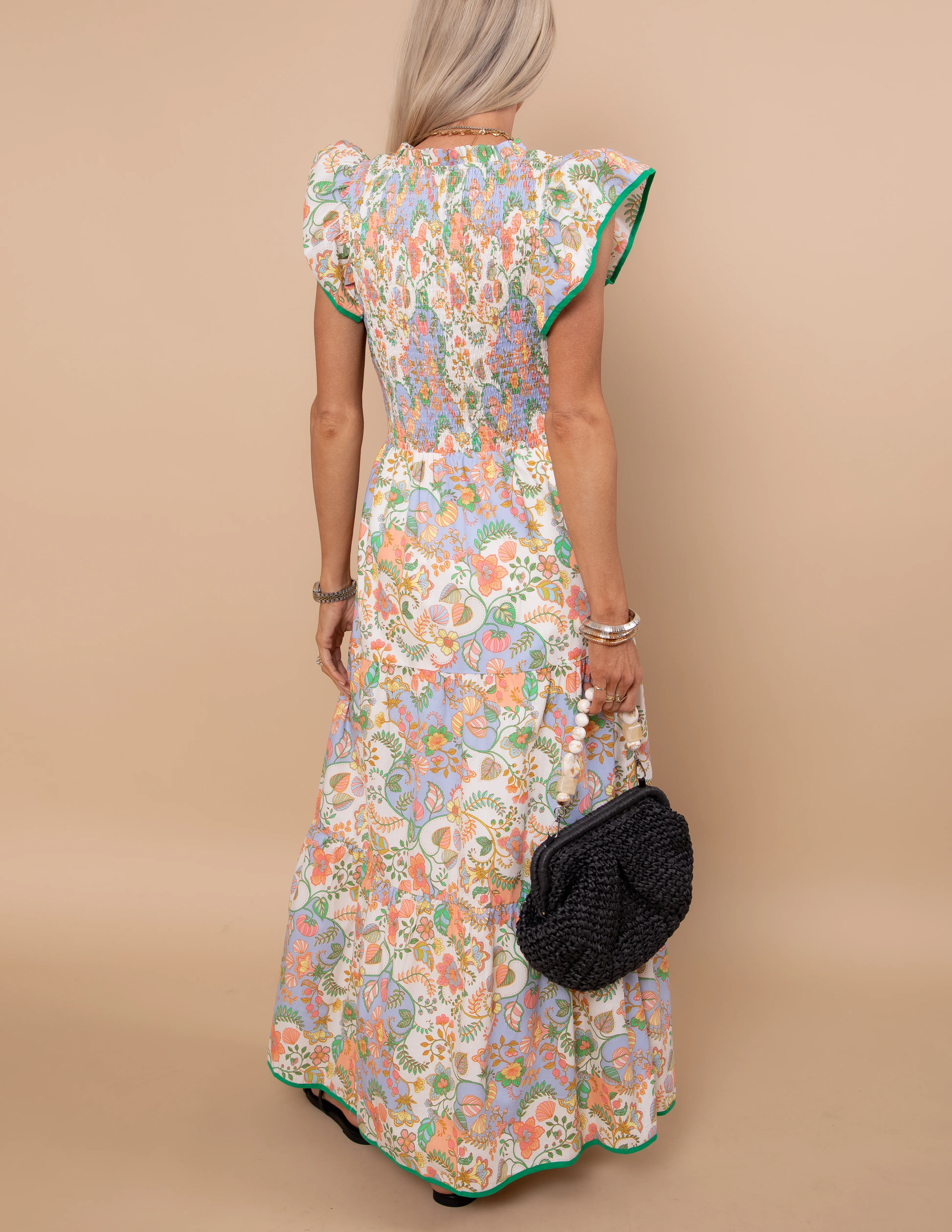 Zamara Floral Tiered Midi Dress - Image 3